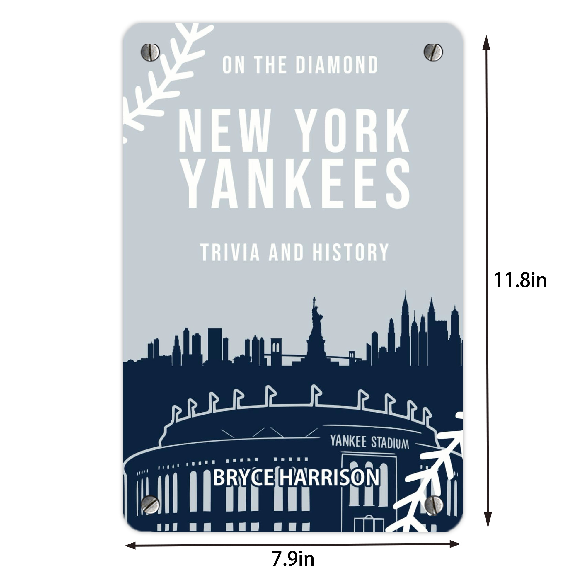 New York Yankees 141 Metal Tin Sign 8x12inch - High-Quality Full-Print Decorative Wall Art, Durable Rust-Resistant Metal Plaque For Living Room, Bedroom, Kitchen, Office, Bar Décor