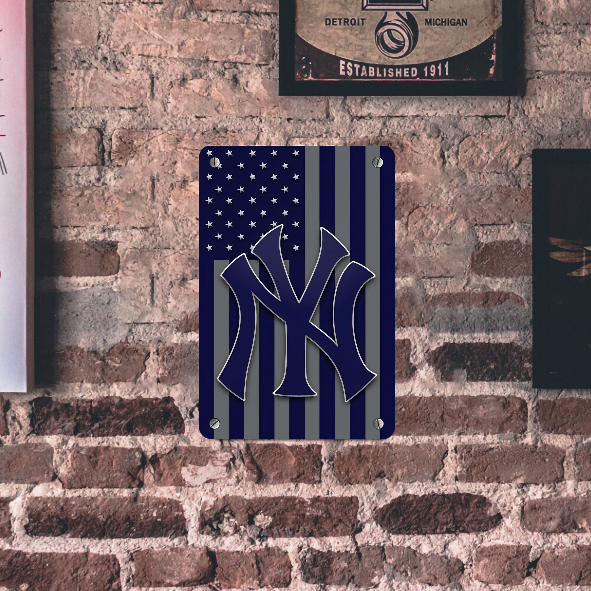 New York Yankees 162 Metal Tin Sign 8x12inch - High-Quality Full-Print Decorative Wall Art, Durable Rust-Resistant Metal Plaque For Living Room, Bedroom, Kitchen, Office, Bar Décor