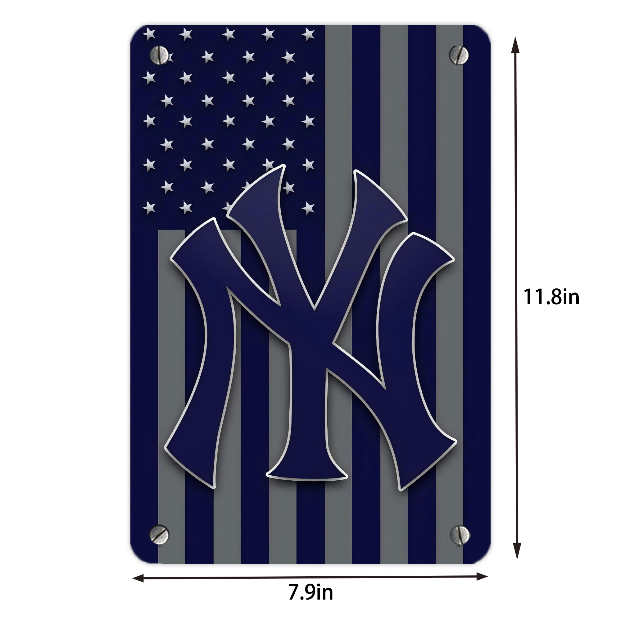 New York Yankees 162 Metal Tin Sign 8x12inch - High-Quality Full-Print Decorative Wall Art, Durable Rust-Resistant Metal Plaque For Living Room, Bedroom, Kitchen, Office, Bar Décor