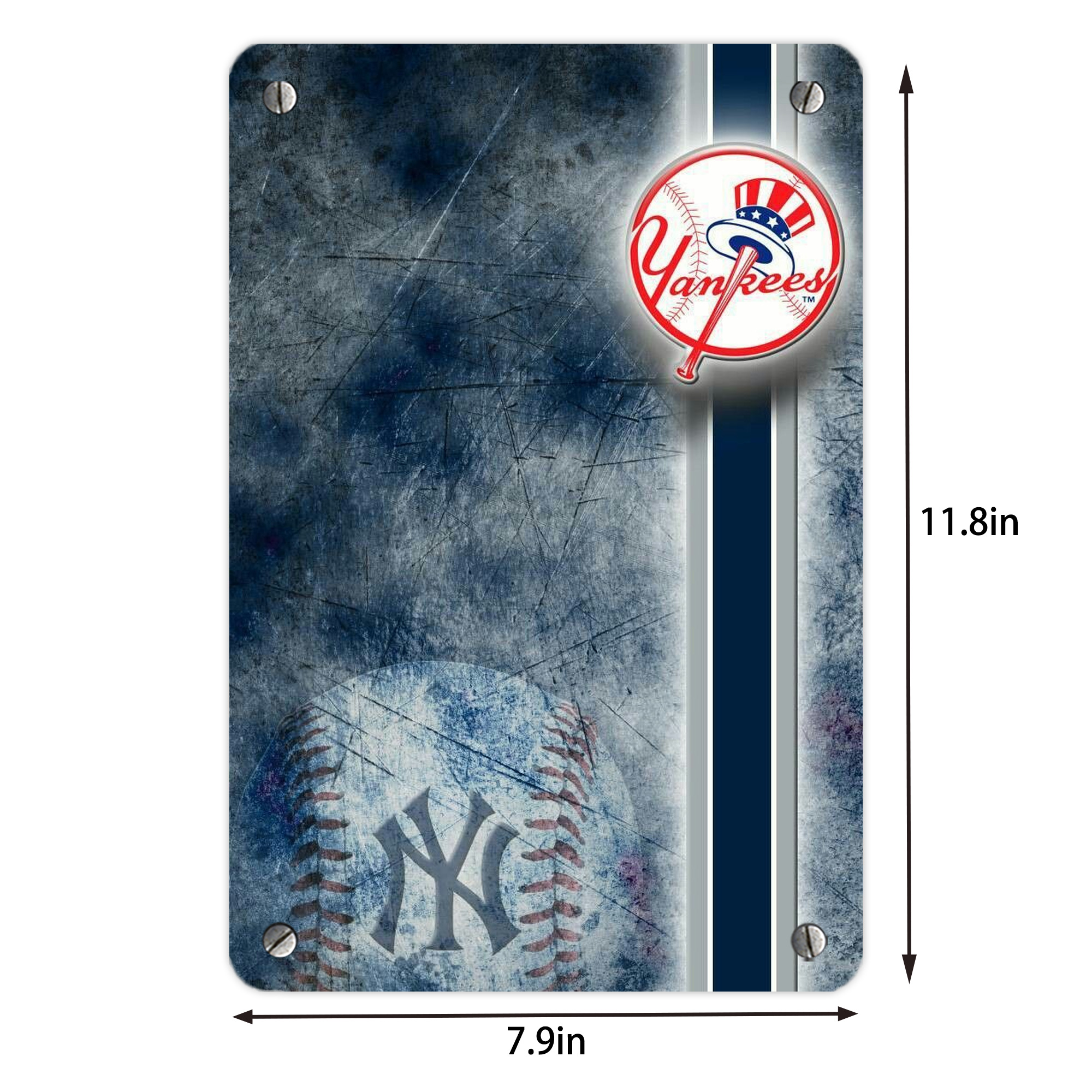 New York Yankees 150 Metal Tin Sign 8x12inch - High-Quality Full-Print Decorative Wall Art, Durable Rust-Resistant Metal Plaque For Living Room, Bedroom, Kitchen, Office, Bar Décor