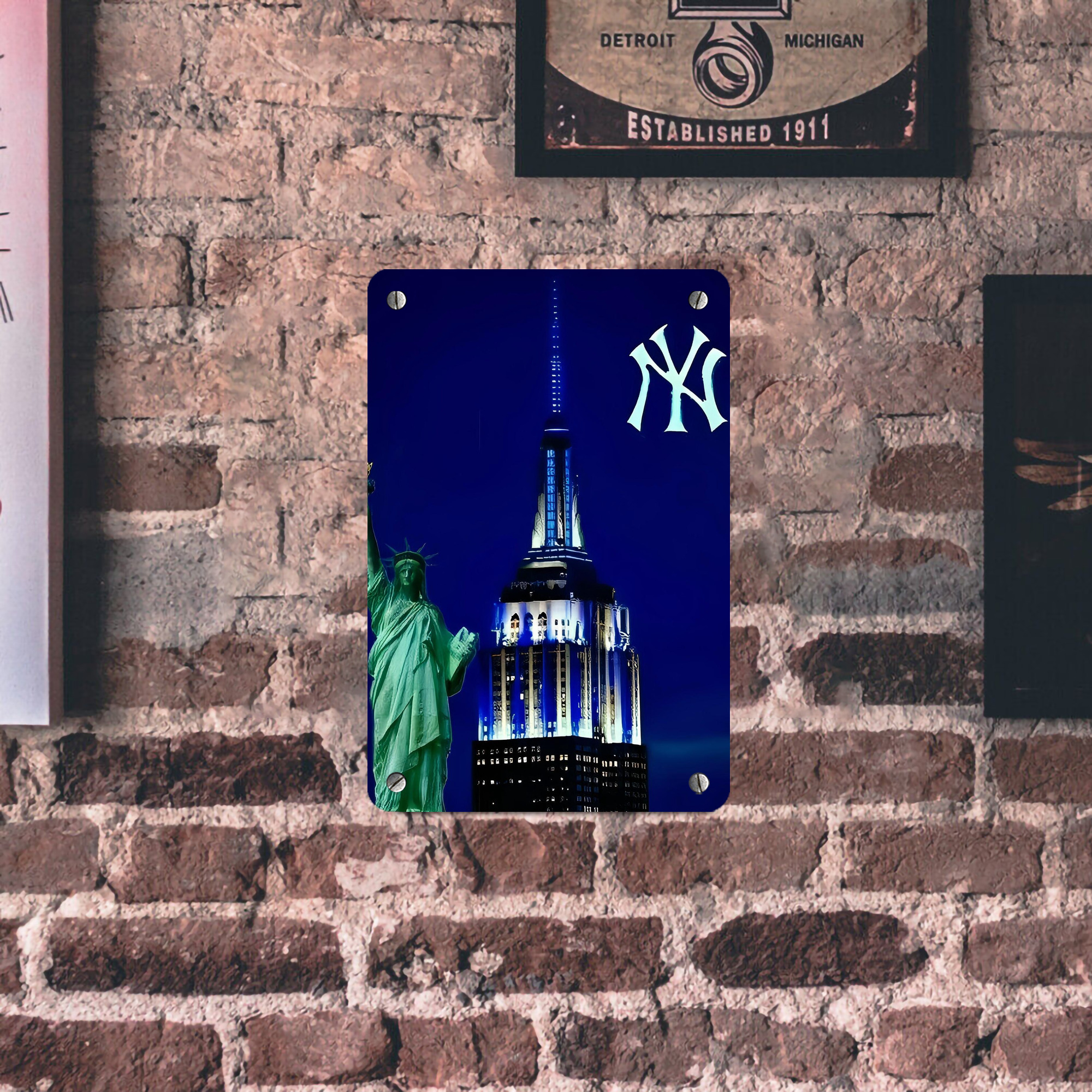 New York Yankees 175 Metal Tin Sign 8x12inch - High-Quality Full-Print Decorative Wall Art, Durable Rust-Resistant Metal Plaque For Living Room, Bedroom, Kitchen, Office, Bar Décor