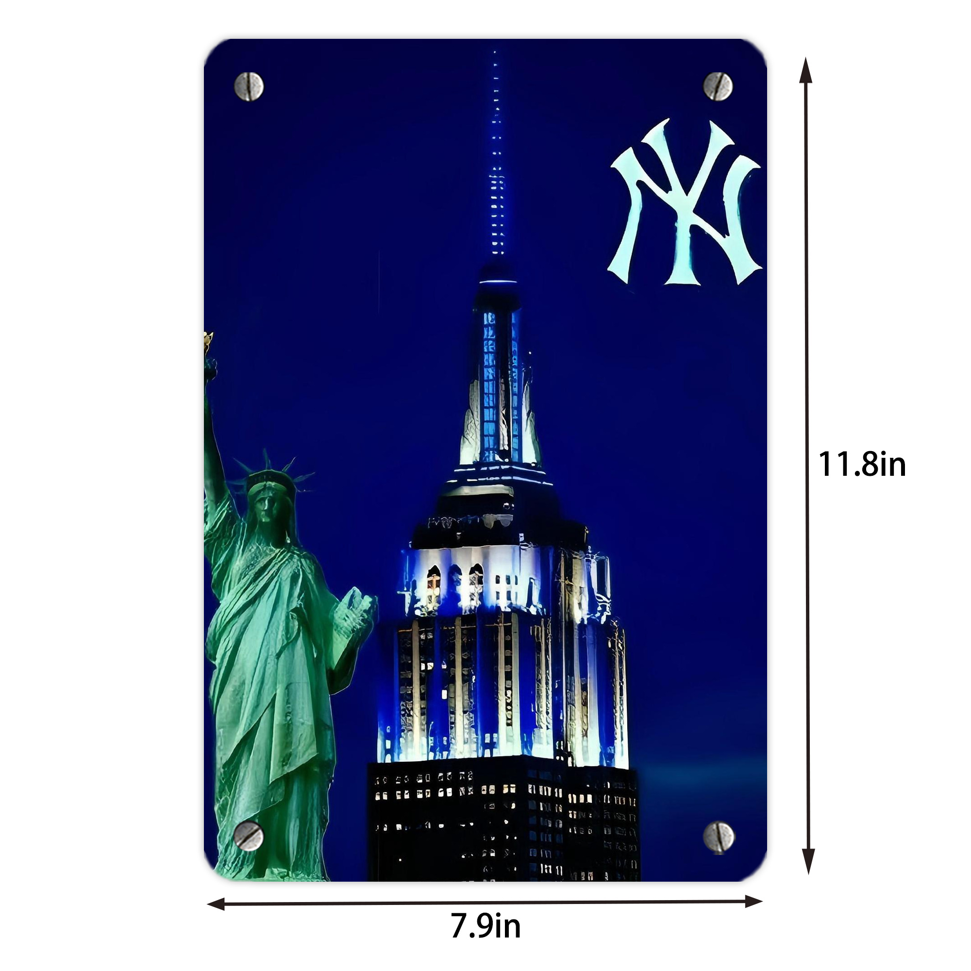 New York Yankees 175 Metal Tin Sign 8x12inch - High-Quality Full-Print Decorative Wall Art, Durable Rust-Resistant Metal Plaque For Living Room, Bedroom, Kitchen, Office, Bar Décor