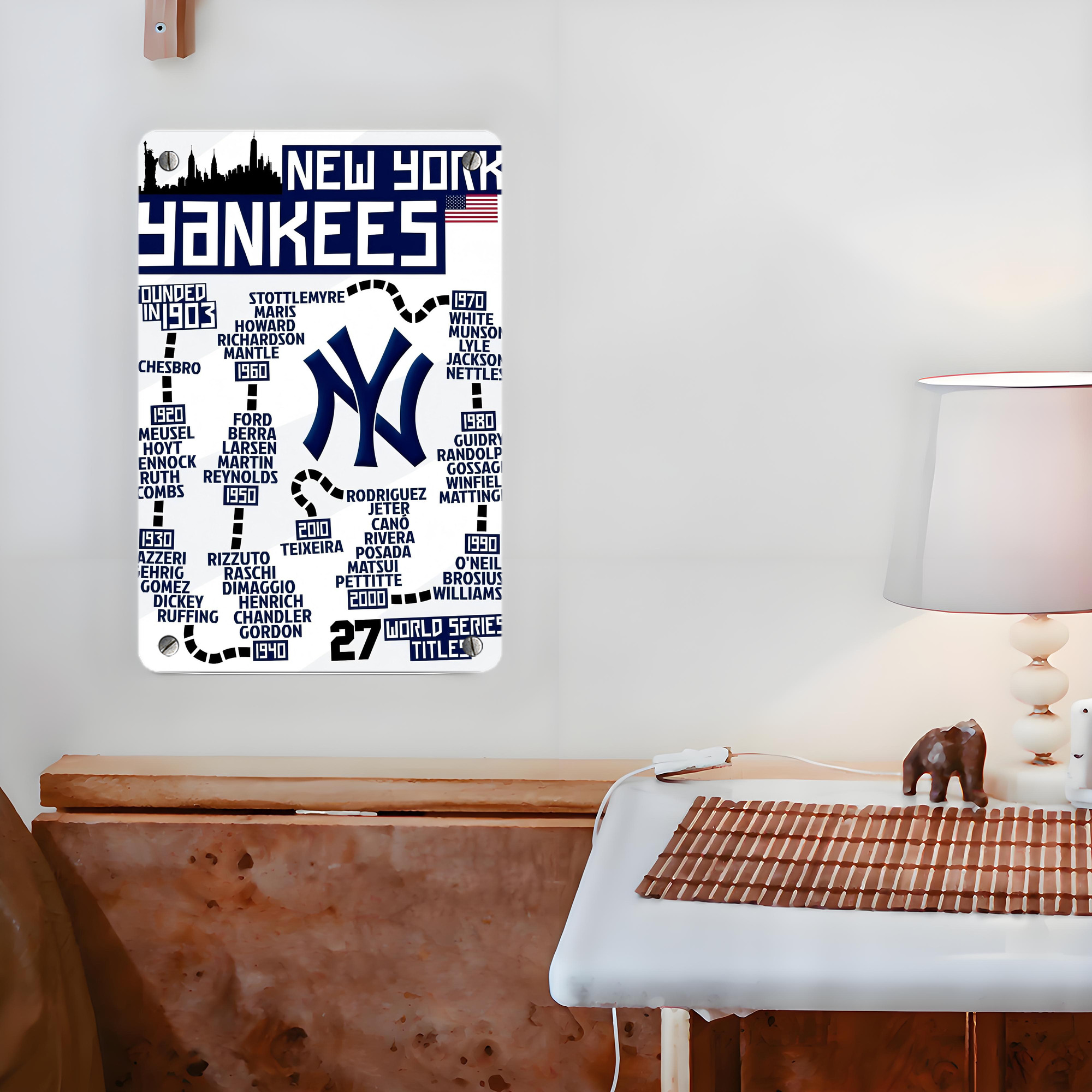 New York Yankees 155 Metal Tin Sign 8x12inch - High-Quality Full-Print Decorative Wall Art, Durable Rust-Resistant Metal Plaque For Living Room, Bedroom, Kitchen, Office, Bar Décor
