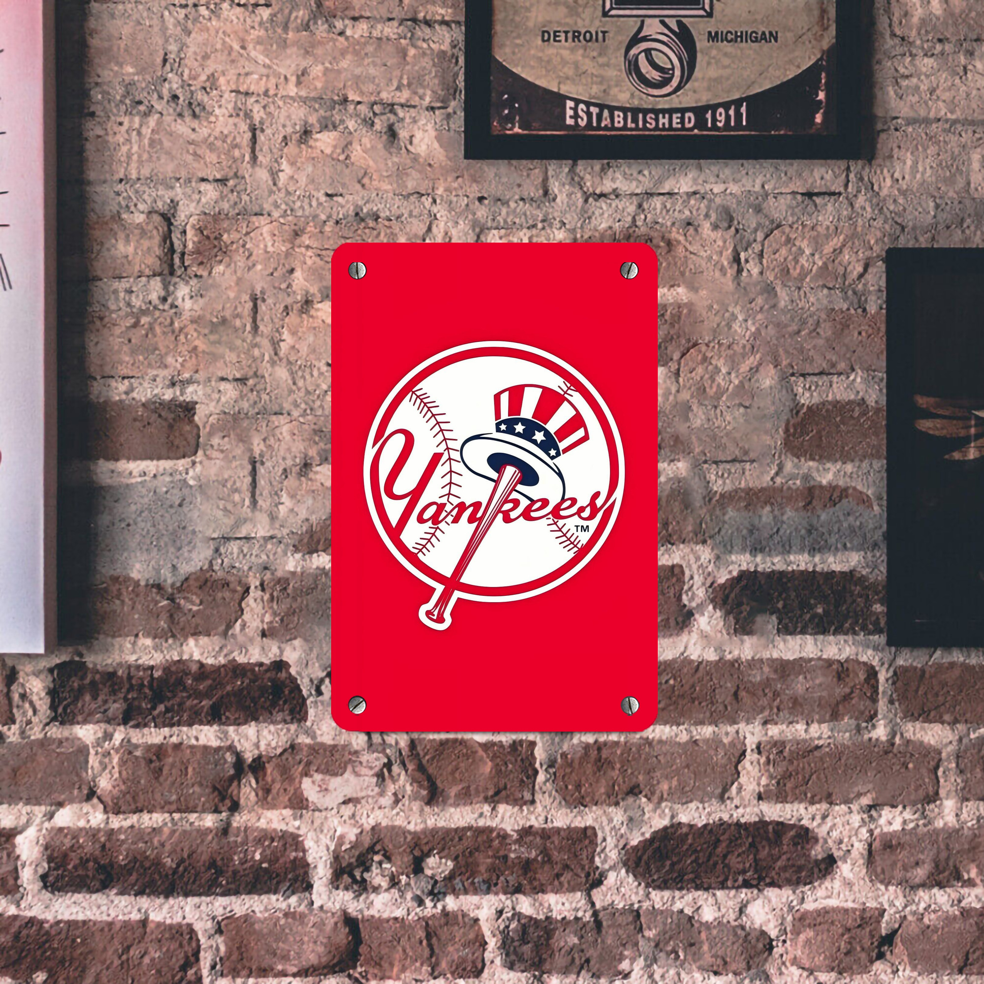 New York Yankees 165 Metal Tin Sign 8x12inch - High-Quality Full-Print Decorative Wall Art, Durable Rust-Resistant Metal Plaque For Living Room, Bedroom, Kitchen, Office, Bar Décor