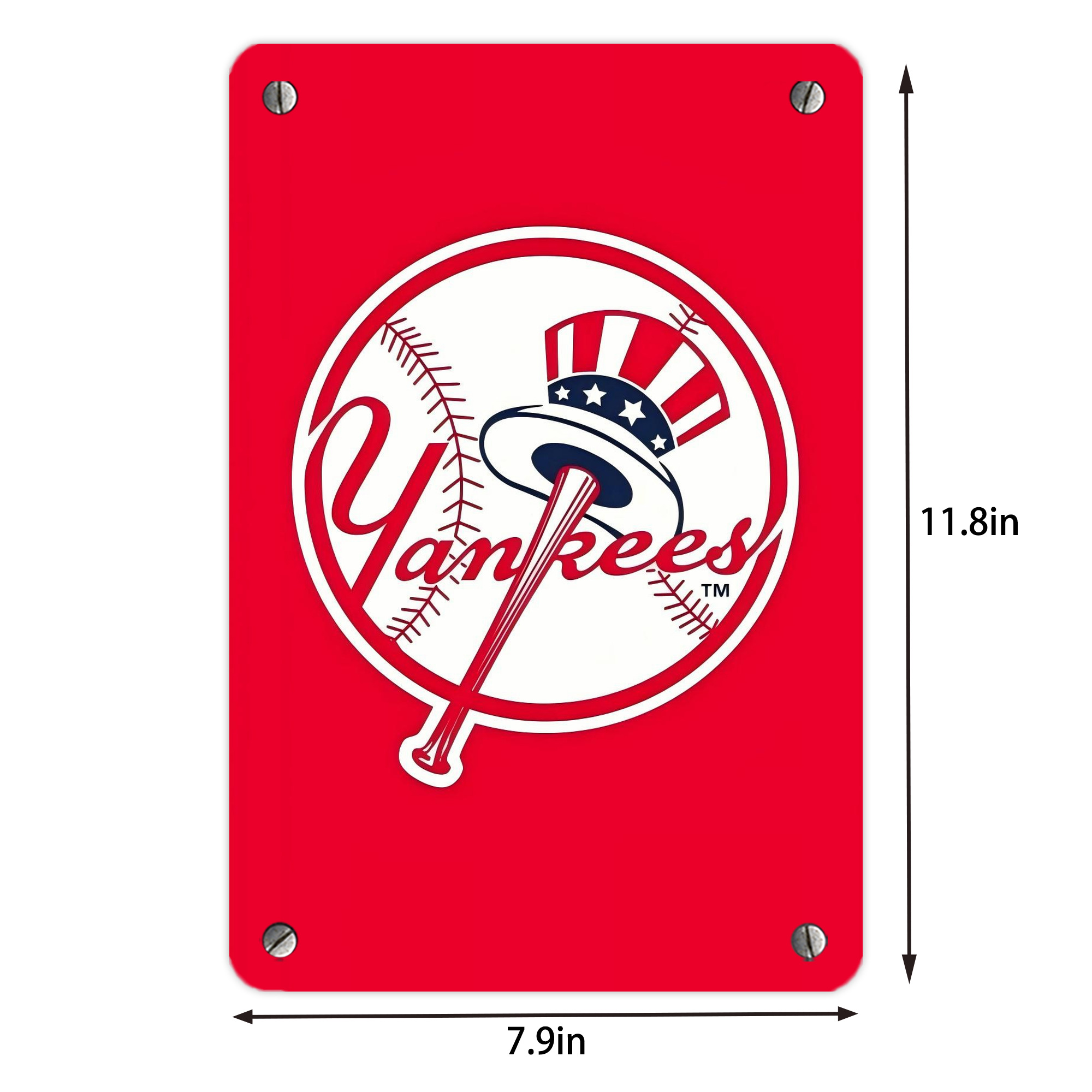 New York Yankees 165 Metal Tin Sign 8x12inch - High-Quality Full-Print Decorative Wall Art, Durable Rust-Resistant Metal Plaque For Living Room, Bedroom, Kitchen, Office, Bar Décor
