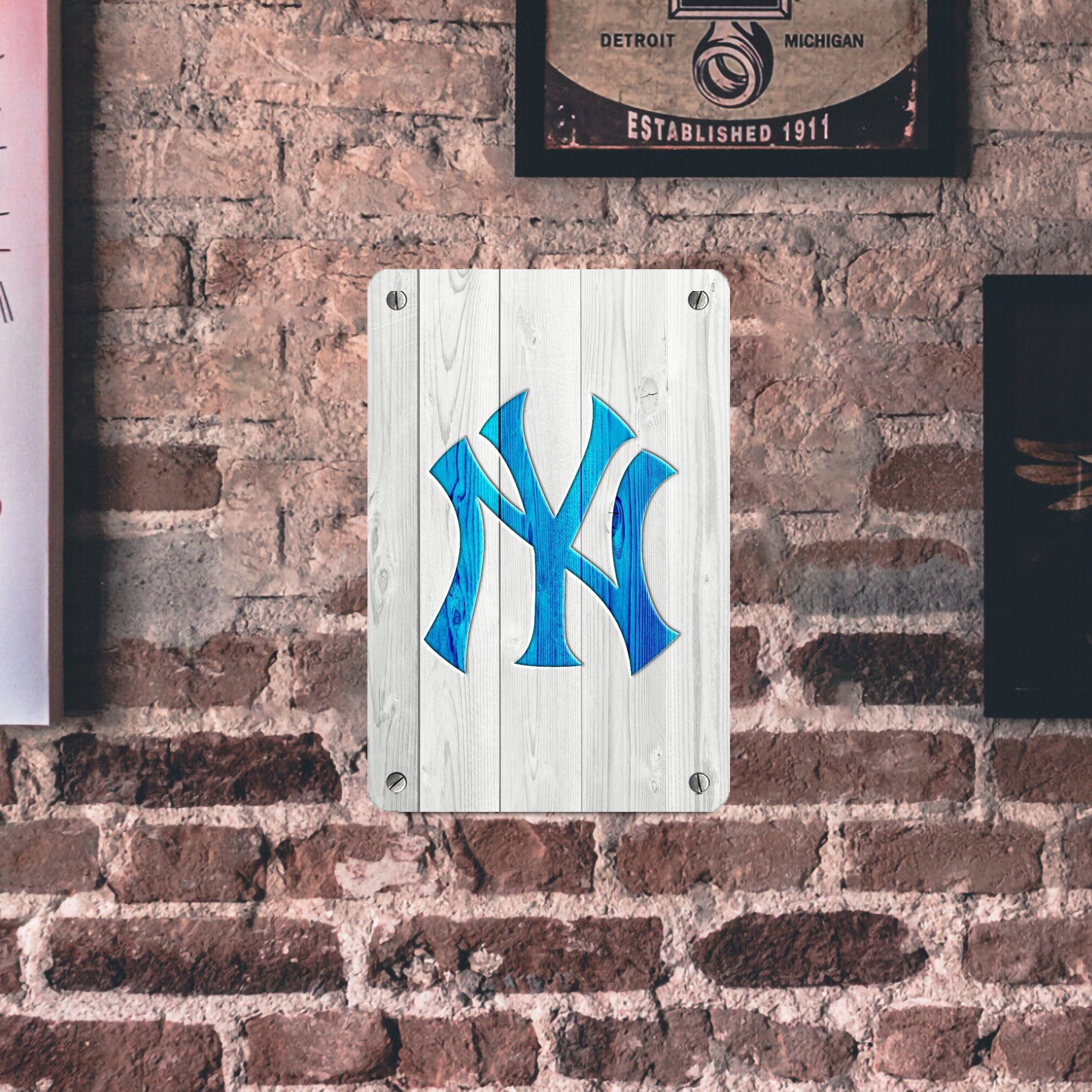 New York Yankees 156 Metal Tin Sign 8x12inch - High-Quality Full-Print Decorative Wall Art, Durable Rust-Resistant Metal Plaque For Living Room, Bedroom, Kitchen, Office, Bar Décor