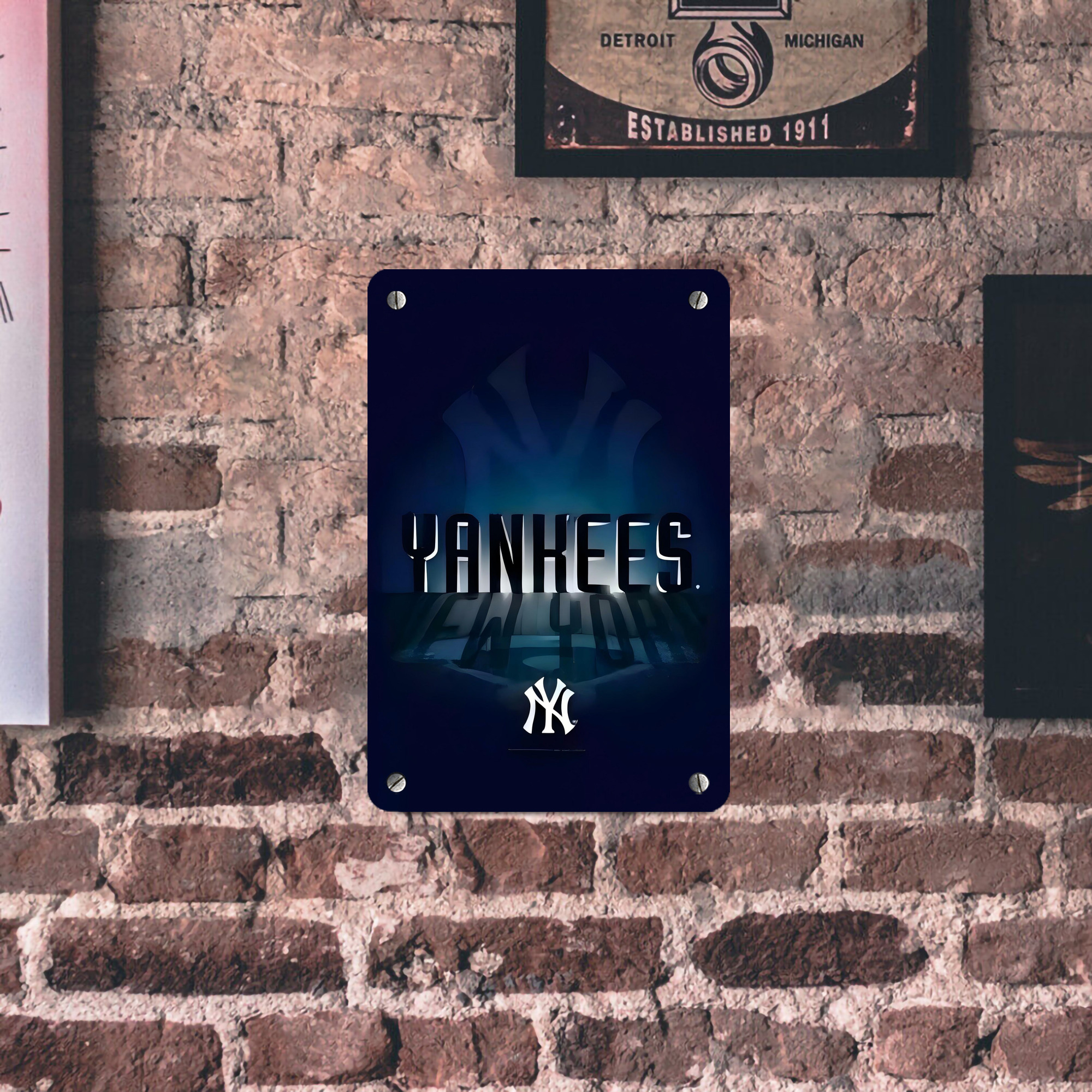 New York Yankees 160 Metal Tin Sign 8x12inch - High-Quality Full-Print Decorative Wall Art, Durable Rust-Resistant Metal Plaque For Living Room, Bedroom, Kitchen, Office, Bar Décor