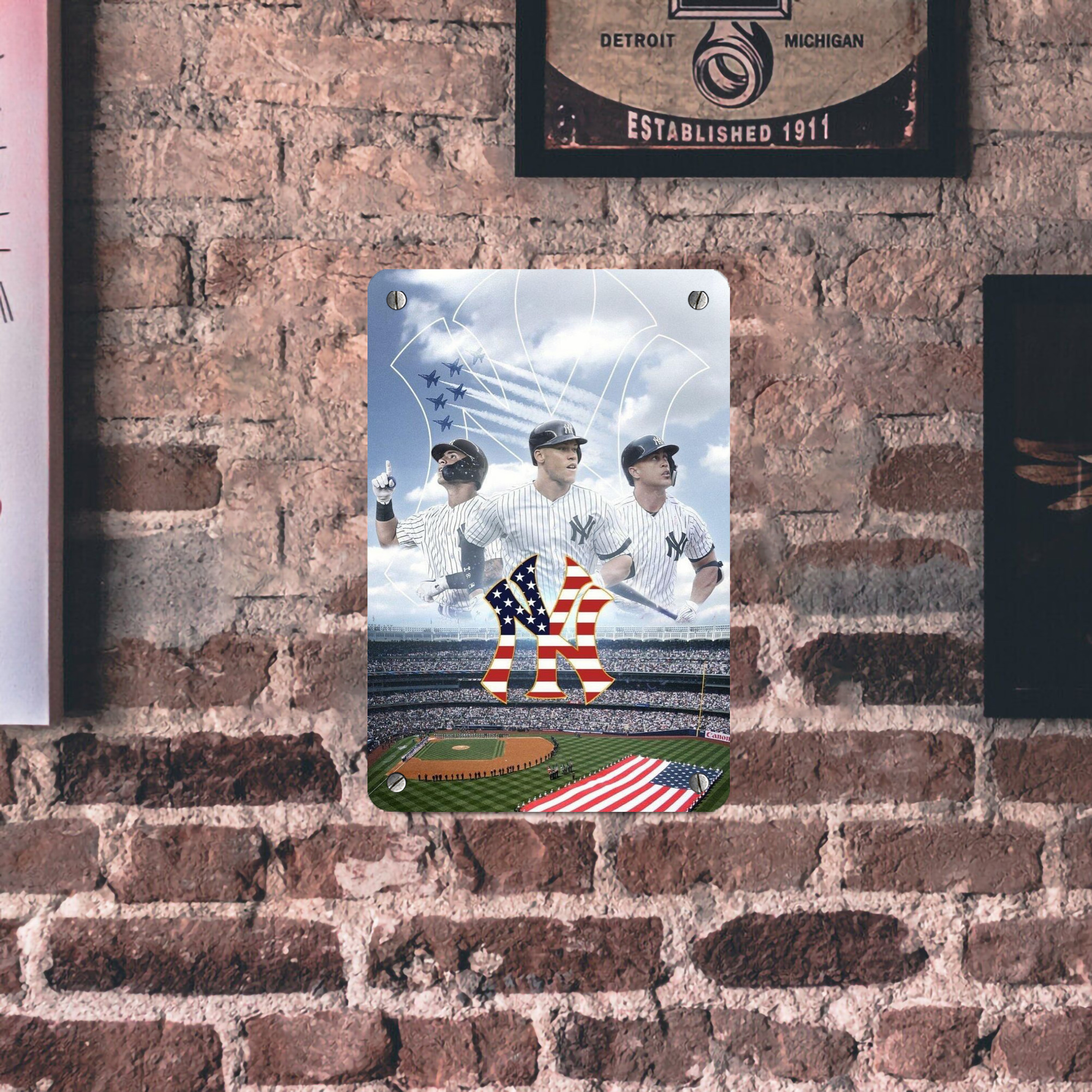 New York Yankees 161 Metal Tin Sign 8x12inch - High-Quality Full-Print Decorative Wall Art, Durable Rust-Resistant Metal Plaque For Living Room, Bedroom, Kitchen, Office, Bar Décor