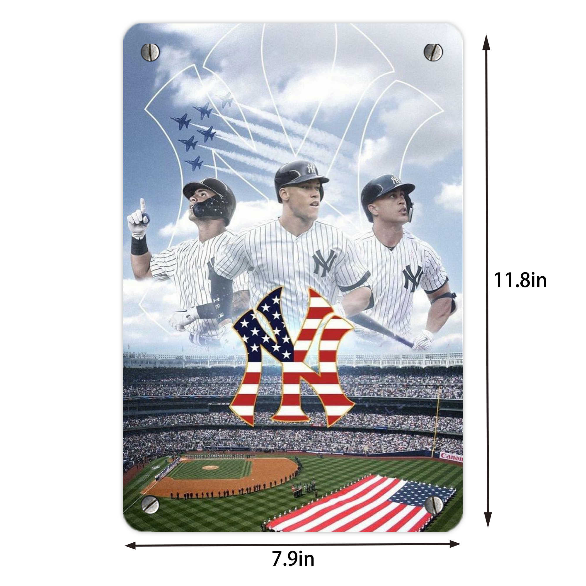 New York Yankees 161 Metal Tin Sign 8x12inch - High-Quality Full-Print Decorative Wall Art, Durable Rust-Resistant Metal Plaque For Living Room, Bedroom, Kitchen, Office, Bar Décor