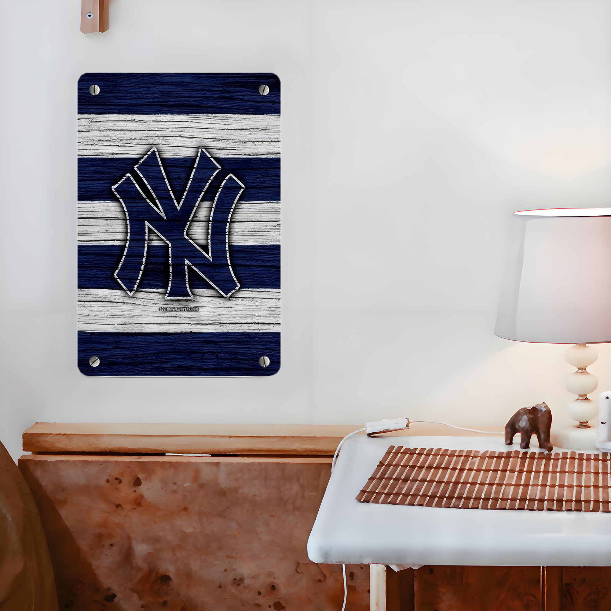 New York Yankees 187 Metal Tin Sign 8x12inch - High-Quality Full-Print Decorative Wall Art, Durable Rust-Resistant Metal Plaque For Living Room, Bedroom, Kitchen, Office, Bar Décor