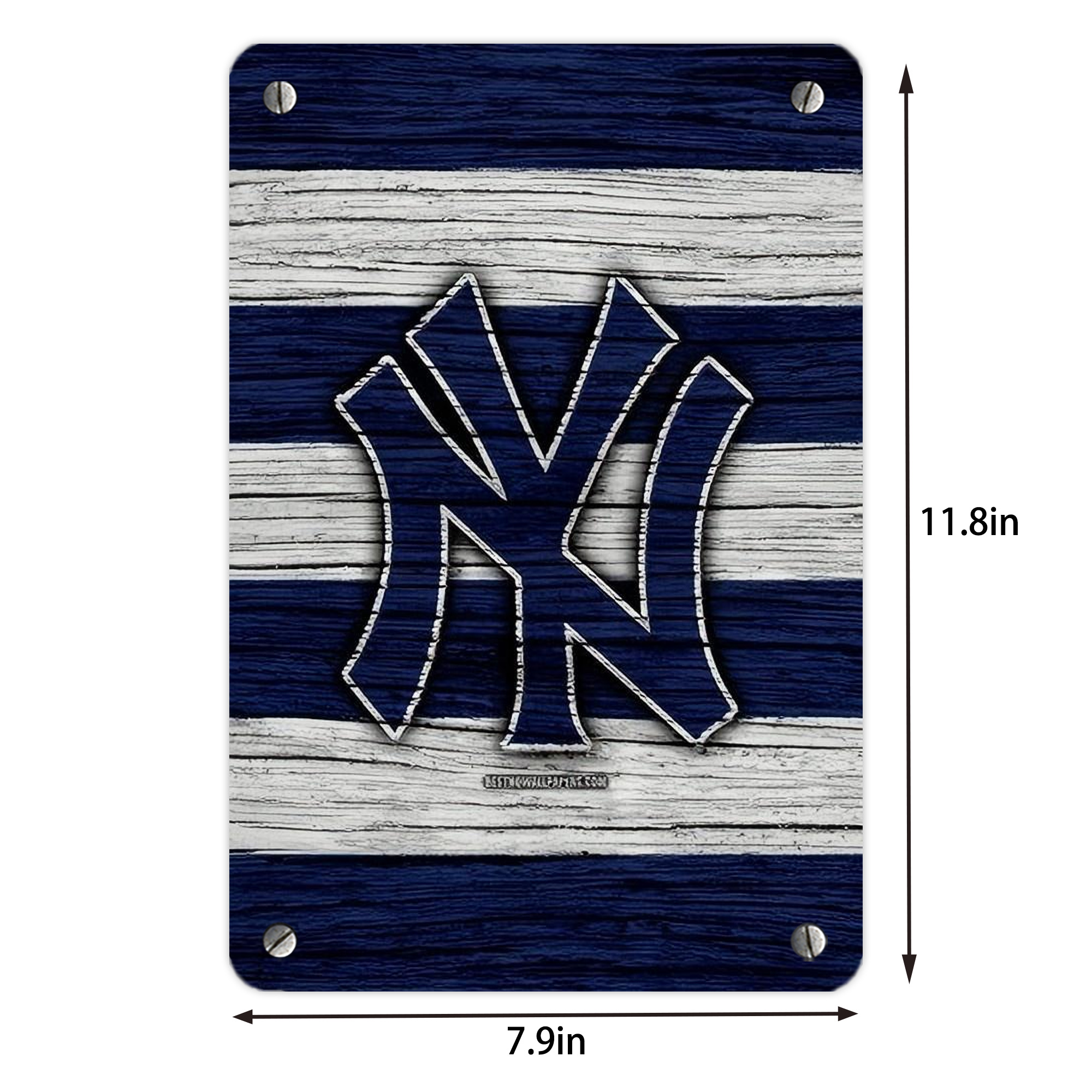 New York Yankees 187 Metal Tin Sign 8x12inch - High-Quality Full-Print Decorative Wall Art, Durable Rust-Resistant Metal Plaque For Living Room, Bedroom, Kitchen, Office, Bar Décor