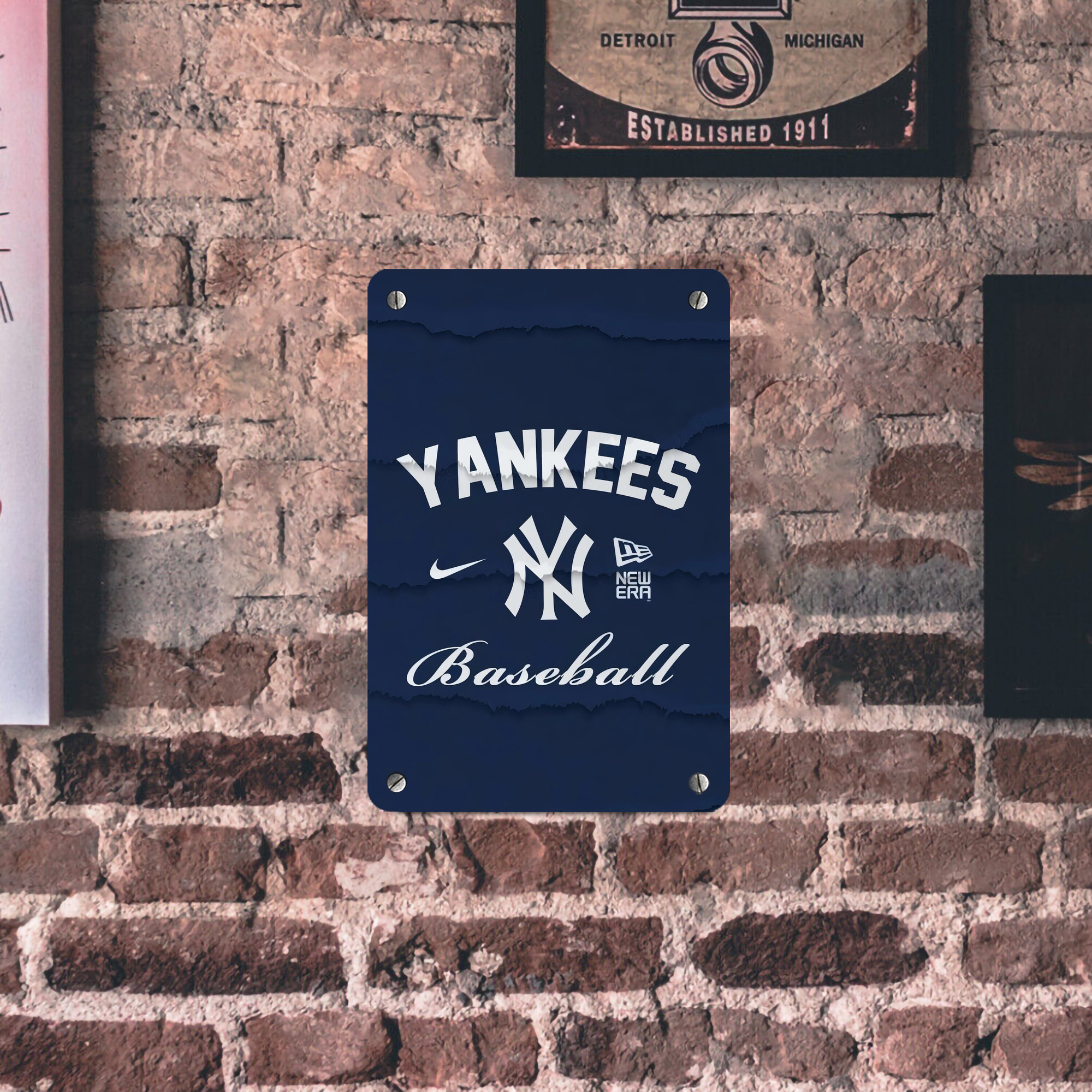 New York Yankees 167 Metal Tin Sign 8x12inch - High-Quality Full-Print Decorative Wall Art, Durable Rust-Resistant Metal Plaque For Living Room, Bedroom, Kitchen, Office, Bar Décor