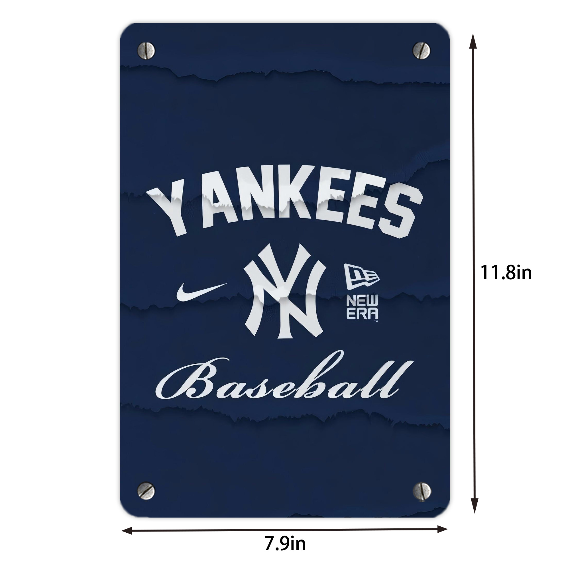 New York Yankees 167 Metal Tin Sign 8x12inch - High-Quality Full-Print Decorative Wall Art, Durable Rust-Resistant Metal Plaque For Living Room, Bedroom, Kitchen, Office, Bar Décor