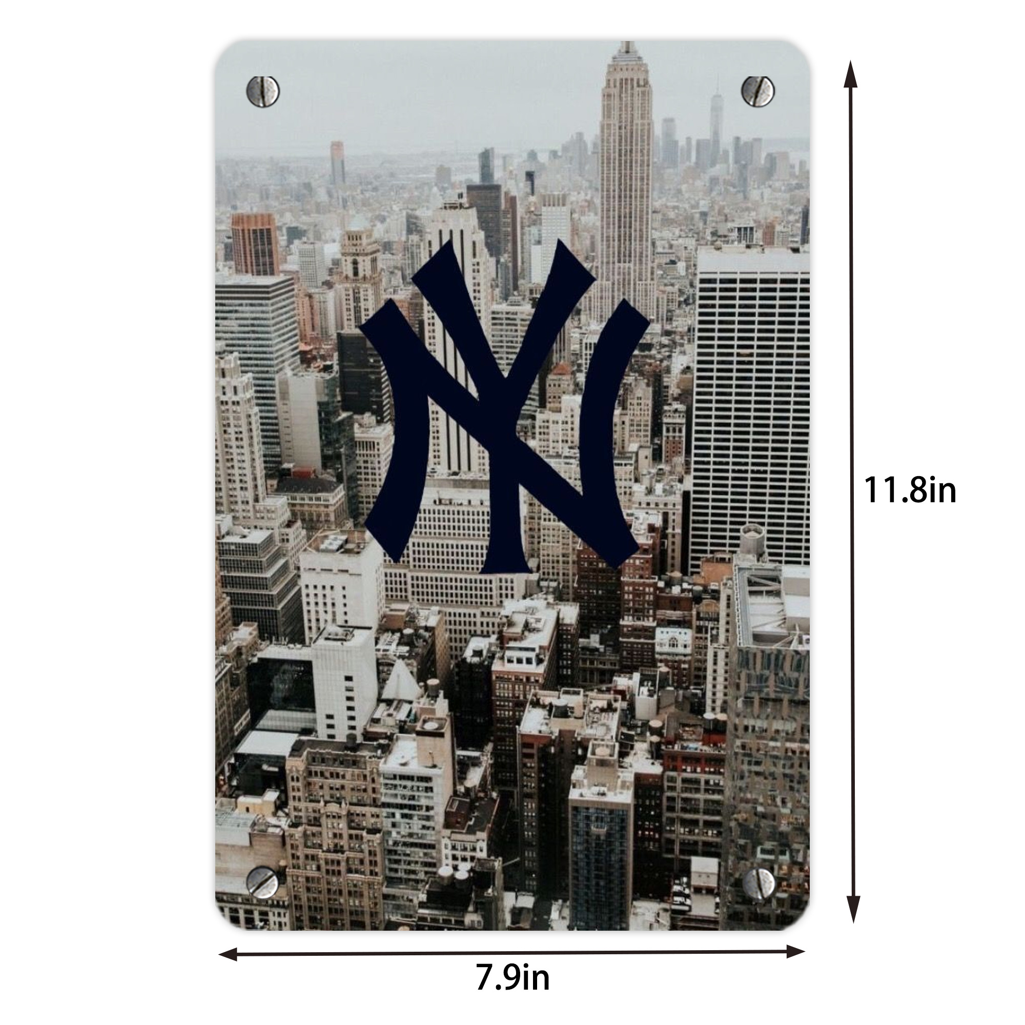 New York Yankees 171 Metal Tin Sign 8x12inch - High-Quality Full-Print Decorative Wall Art, Durable Rust-Resistant Metal Plaque For Living Room, Bedroom, Kitchen, Office, Bar Décor