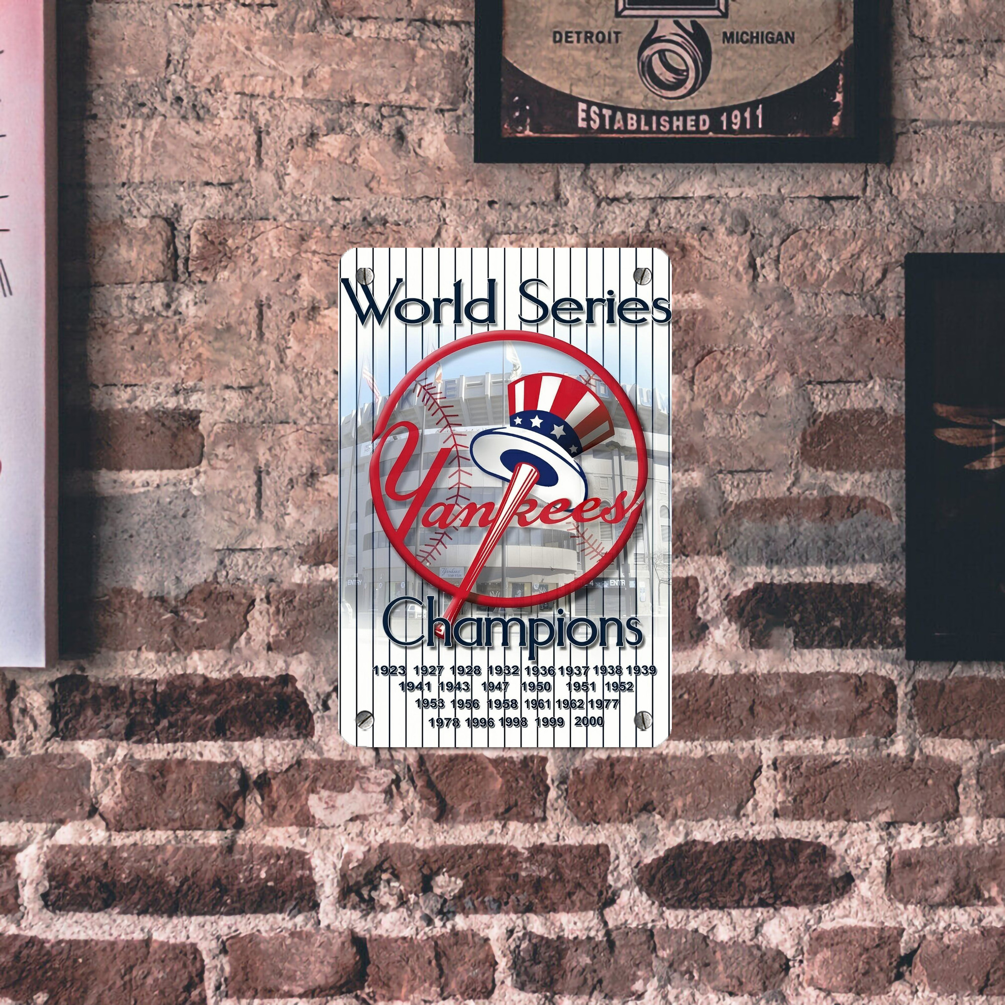 New York Yankees 184 Metal Tin Sign 8x12inch - High-Quality Full-Print Decorative Wall Art, Durable Rust-Resistant Metal Plaque For Living Room, Bedroom, Kitchen, Office, Bar Décor