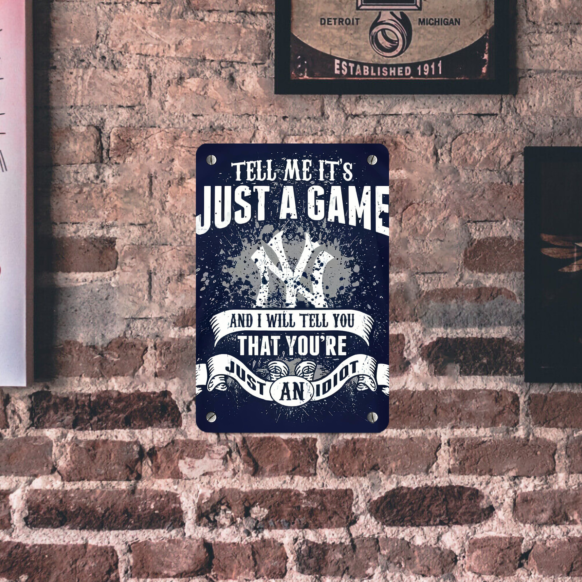 New York Yankees 174 Metal Tin Sign 8x12inch - High-Quality Full-Print Decorative Wall Art, Durable Rust-Resistant Metal Plaque For Living Room, Bedroom, Kitchen, Office, Bar Décor