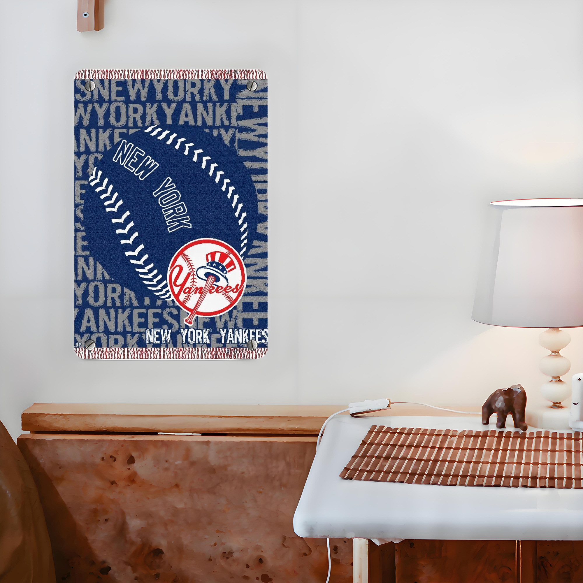 New York Yankees 198 Metal Tin Sign 8x12inch - High-Quality Full-Print Decorative Wall Art, Durable Rust-Resistant Metal Plaque For Living Room, Bedroom, Kitchen, Office, Bar Décor