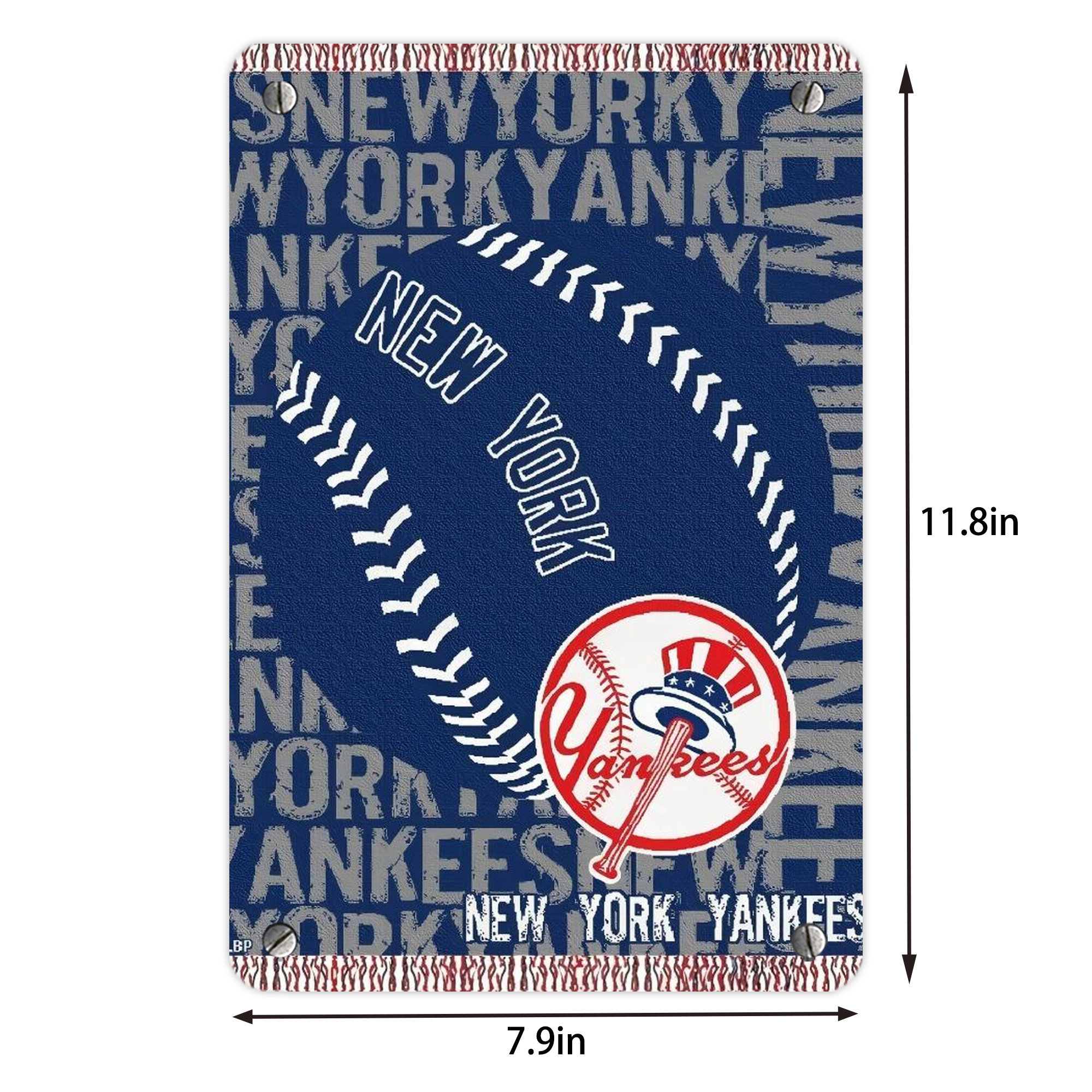 New York Yankees 198 Metal Tin Sign 8x12inch - High-Quality Full-Print Decorative Wall Art, Durable Rust-Resistant Metal Plaque For Living Room, Bedroom, Kitchen, Office, Bar Décor
