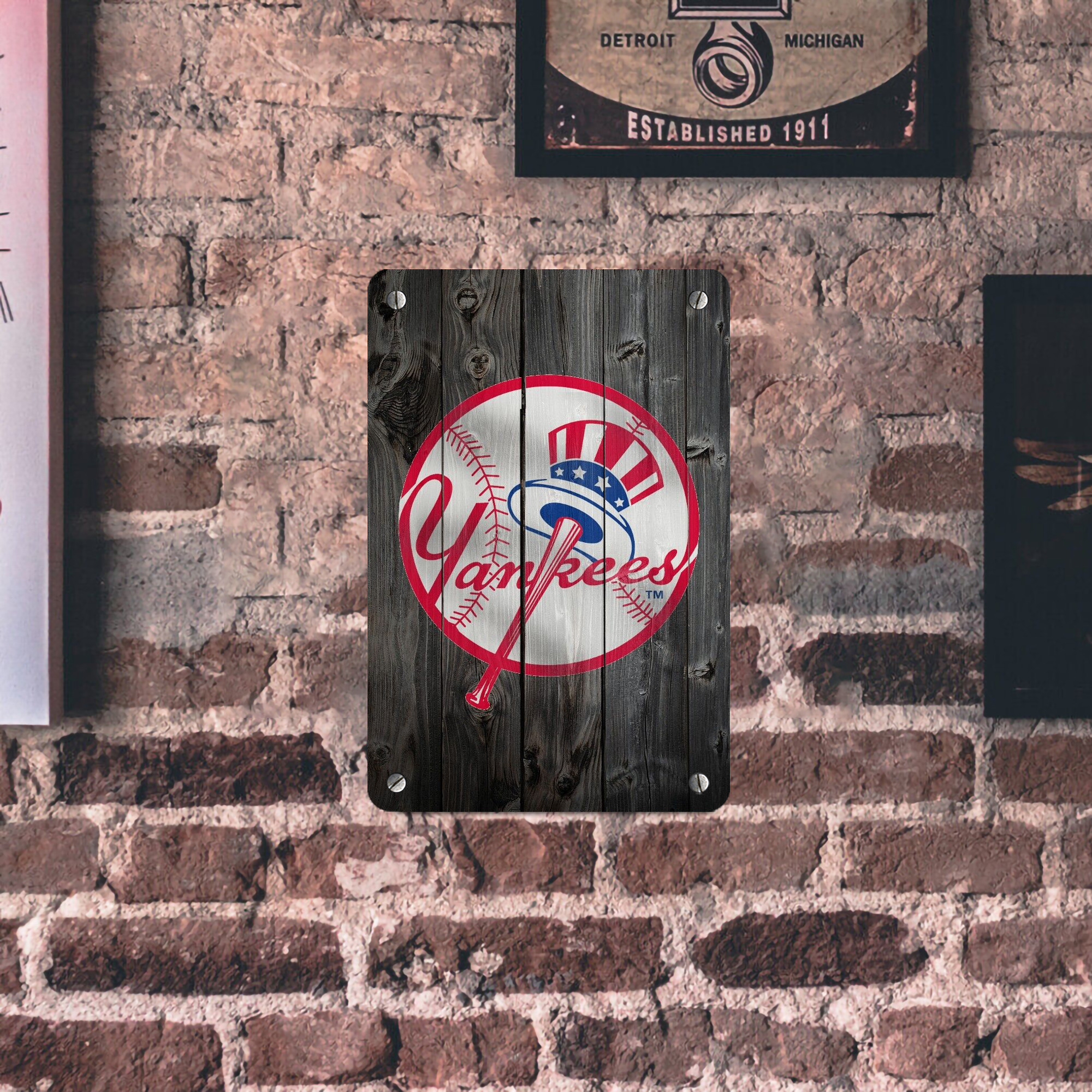 New York Yankees 189 Metal Tin Sign 8x12inch - High-Quality Full-Print Decorative Wall Art, Durable Rust-Resistant Metal Plaque For Living Room, Bedroom, Kitchen, Office, Bar Décor