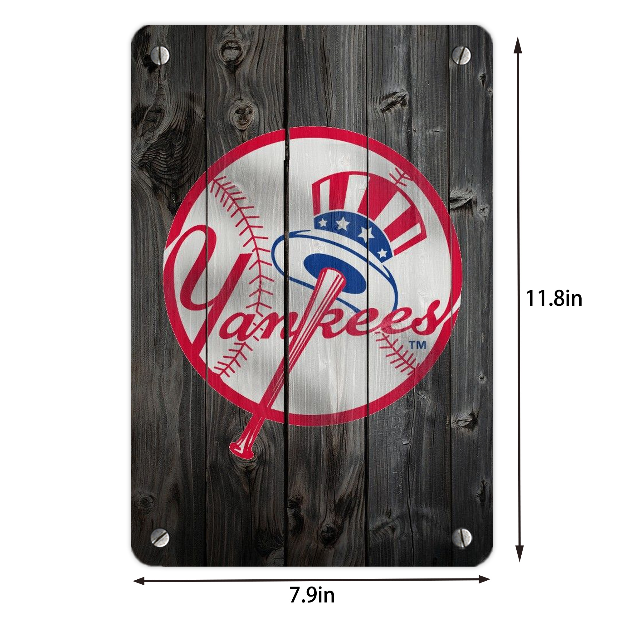New York Yankees 189 Metal Tin Sign 8x12inch - High-Quality Full-Print Decorative Wall Art, Durable Rust-Resistant Metal Plaque For Living Room, Bedroom, Kitchen, Office, Bar Décor