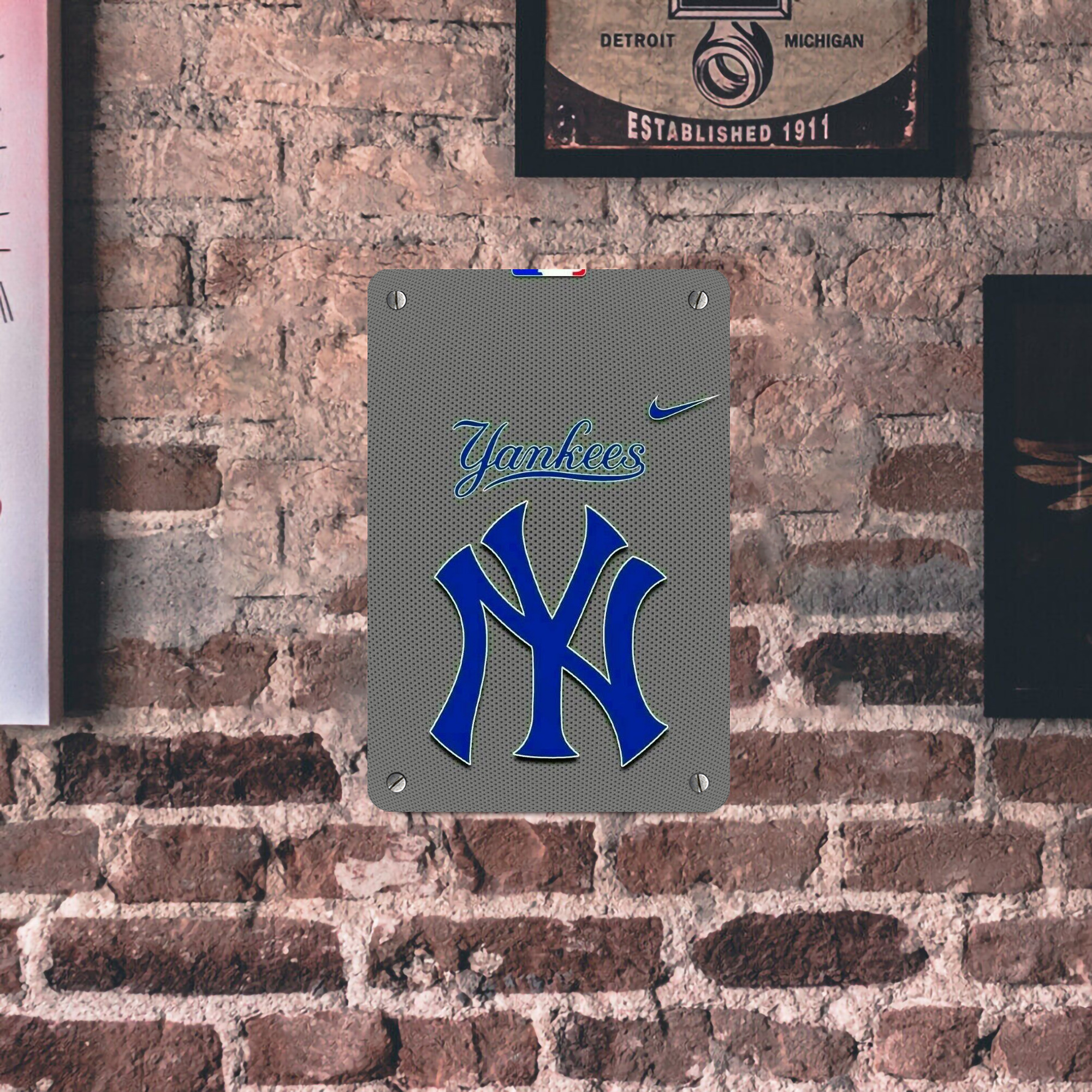 New York Yankees 180 Metal Tin Sign 8x12inch - High-Quality Full-Print Decorative Wall Art, Durable Rust-Resistant Metal Plaque For Living Room, Bedroom, Kitchen, Office, Bar Décor