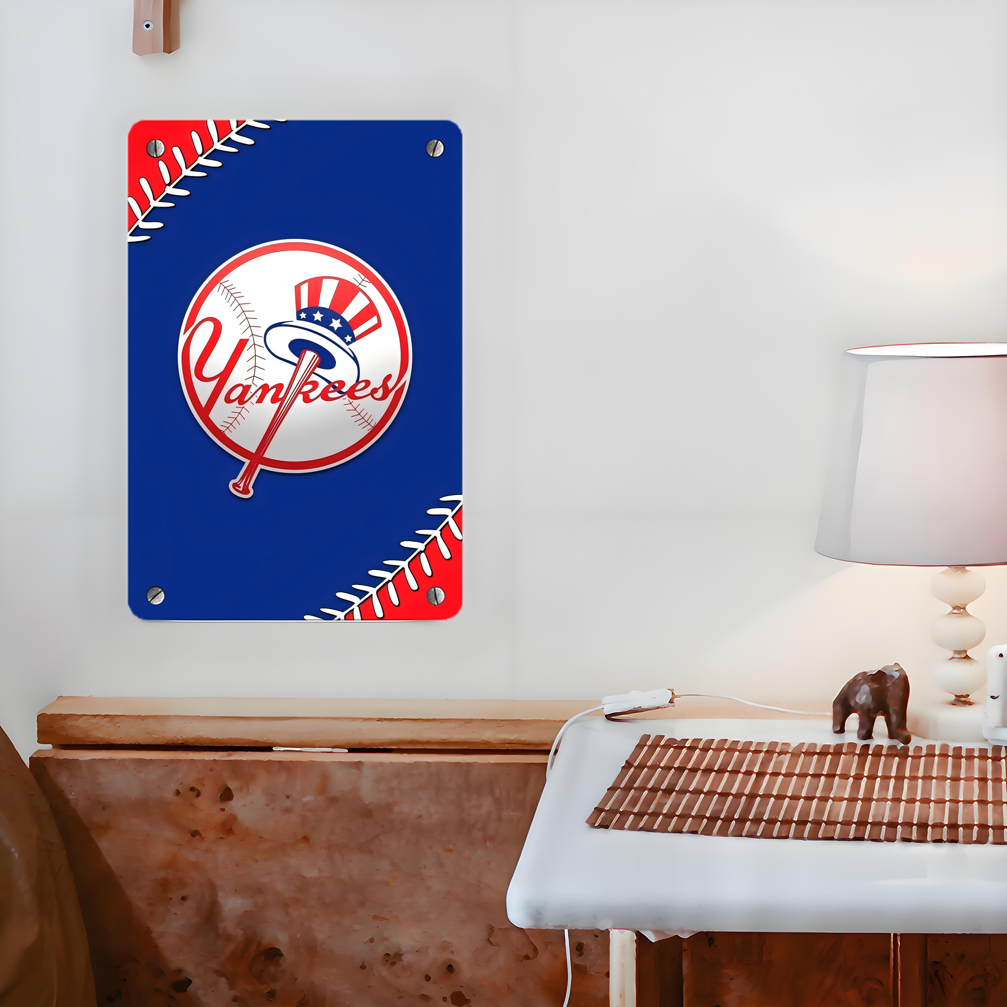 New York Yankees 203 Metal Tin Sign 8x12inch - High-Quality Full-Print Decorative Wall Art, Durable Rust-Resistant Metal Plaque For Living Room, Bedroom, Kitchen, Office, Bar Décor
