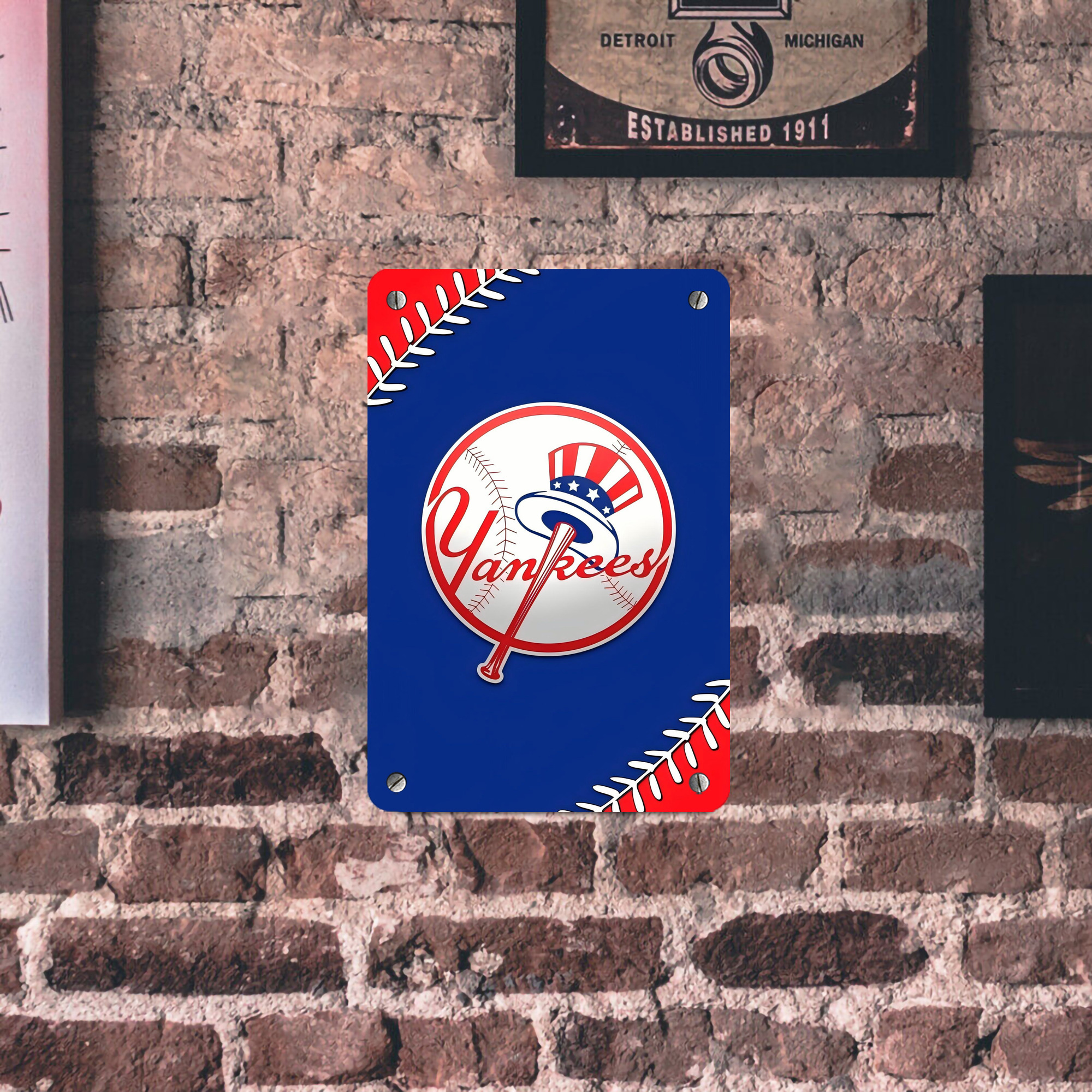 New York Yankees 203 Metal Tin Sign 8x12inch - High-Quality Full-Print Decorative Wall Art, Durable Rust-Resistant Metal Plaque For Living Room, Bedroom, Kitchen, Office, Bar Décor