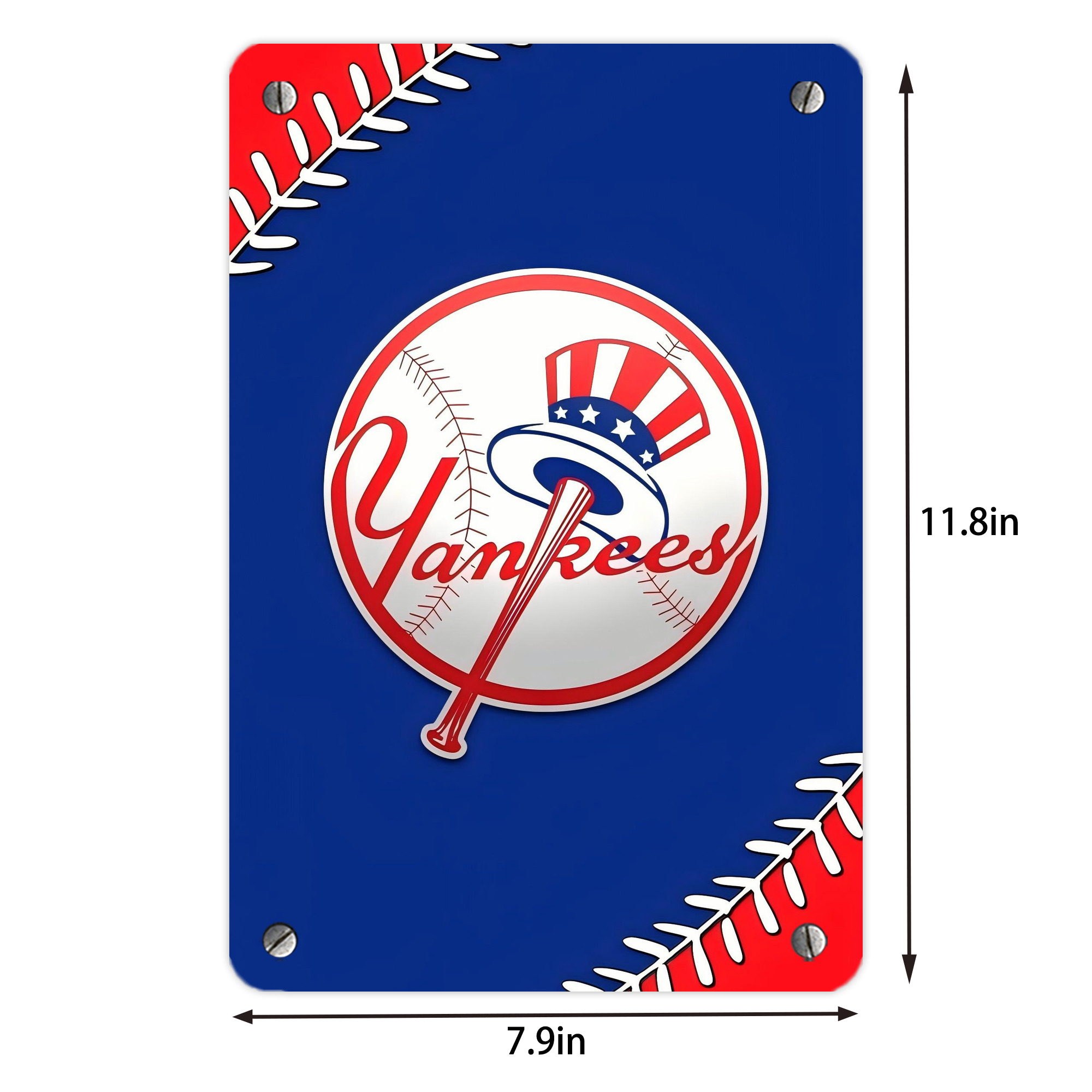 New York Yankees 203 Metal Tin Sign 8x12inch - High-Quality Full-Print Decorative Wall Art, Durable Rust-Resistant Metal Plaque For Living Room, Bedroom, Kitchen, Office, Bar Décor