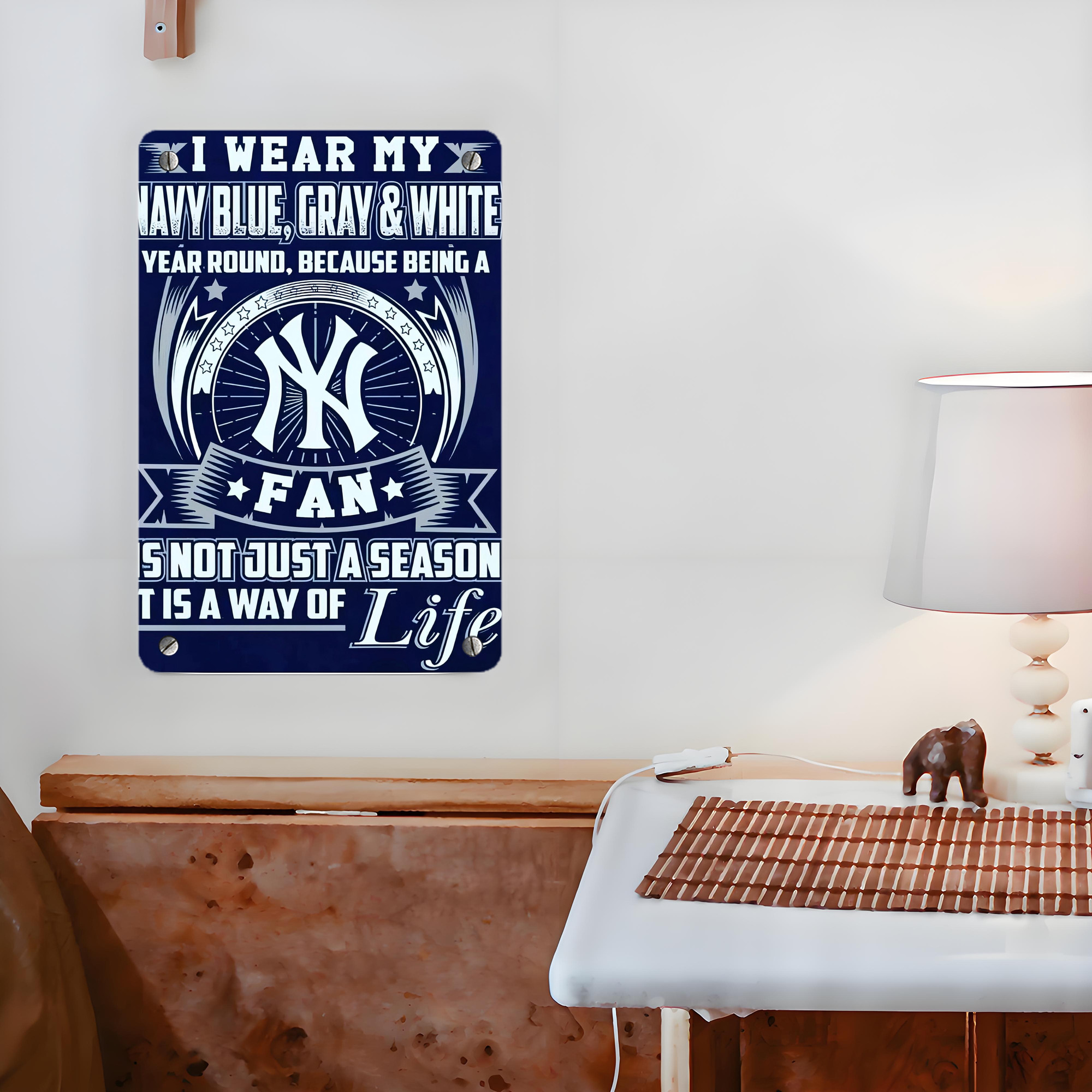 New York Yankees 194 Metal Tin Sign 8x12inch - High-Quality Full-Print Decorative Wall Art, Durable Rust-Resistant Metal Plaque For Living Room, Bedroom, Kitchen, Office, Bar Décor