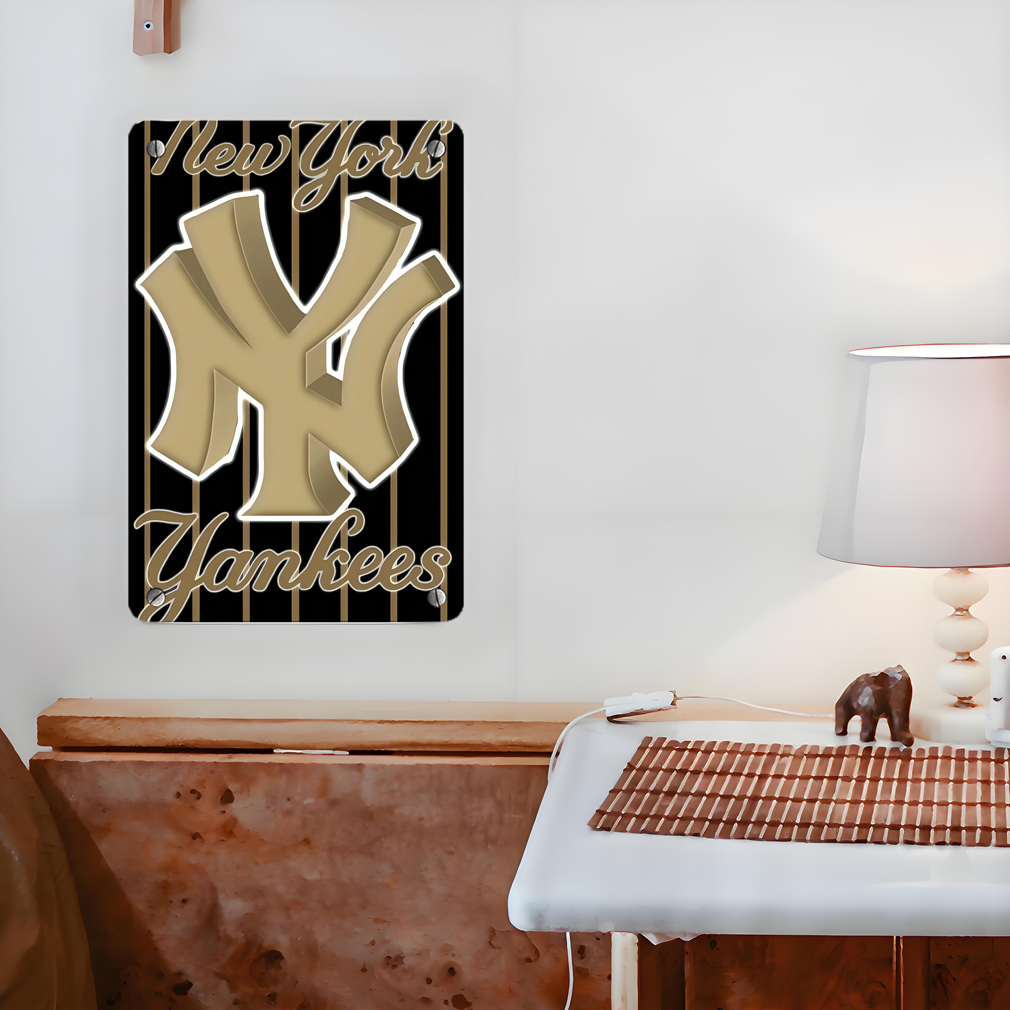 New York Yankees 185 Metal Tin Sign 8x12inch - High-Quality Full-Print Decorative Wall Art, Durable Rust-Resistant Metal Plaque For Living Room, Bedroom, Kitchen, Office, Bar Décor
