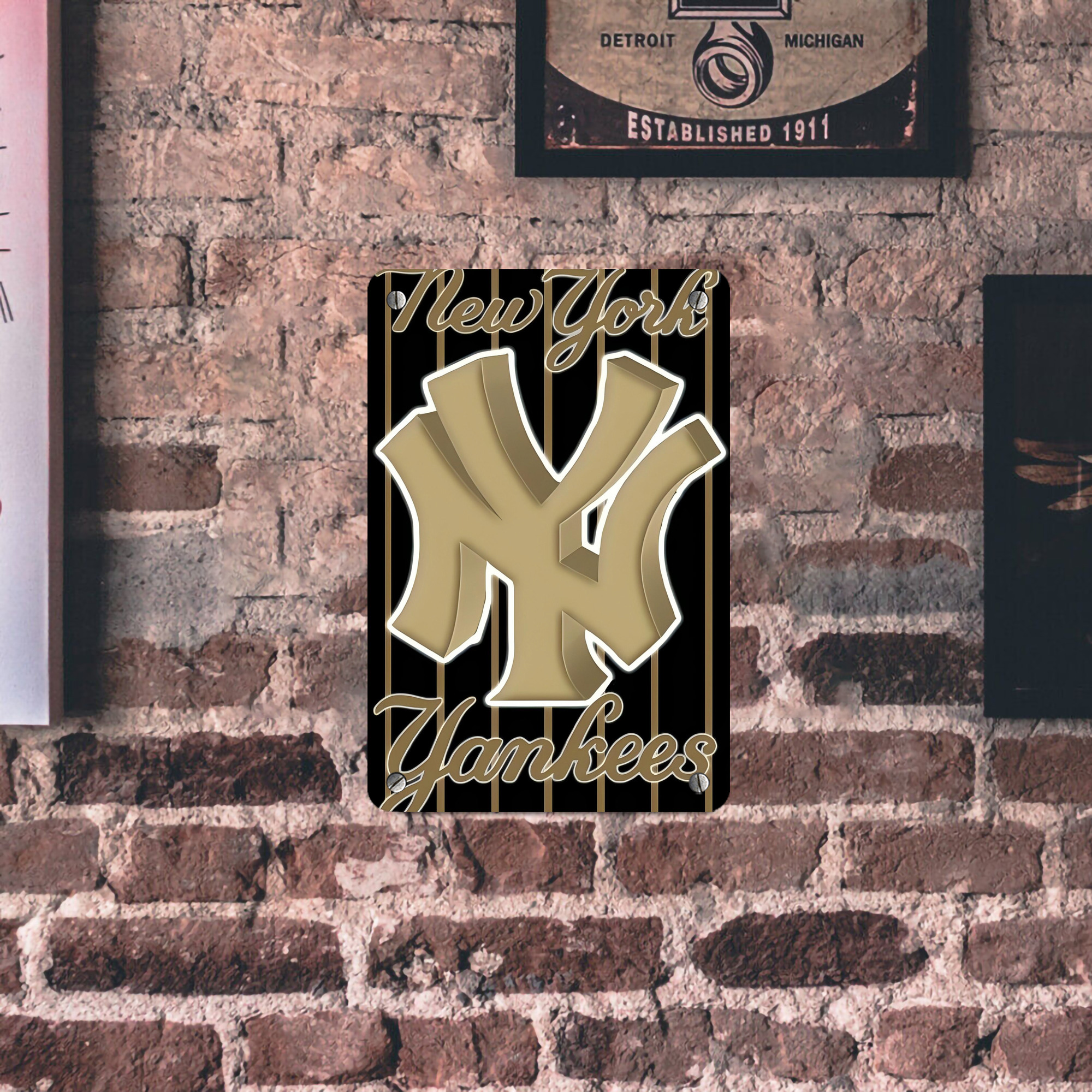 New York Yankees 185 Metal Tin Sign 8x12inch - High-Quality Full-Print Decorative Wall Art, Durable Rust-Resistant Metal Plaque For Living Room, Bedroom, Kitchen, Office, Bar Décor
