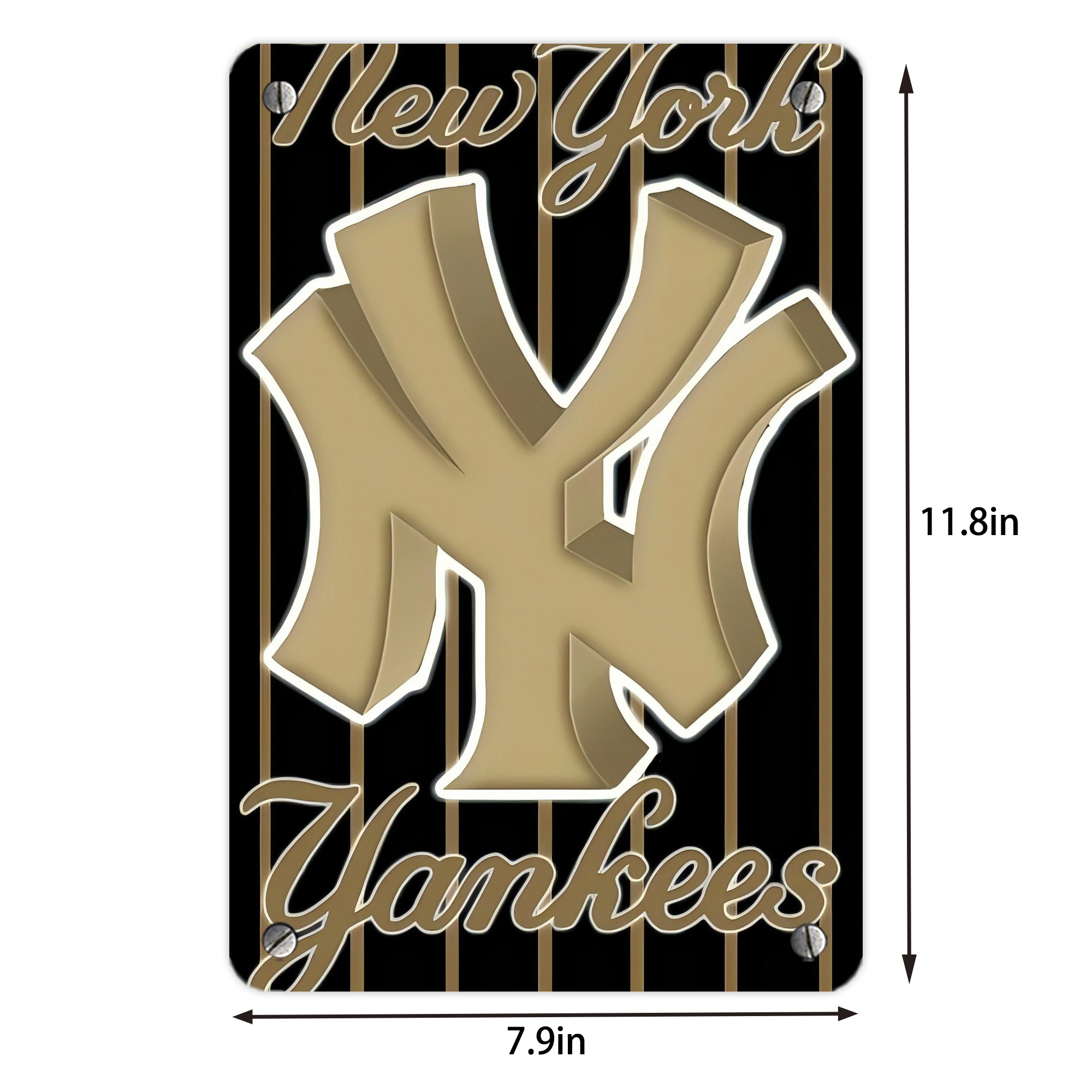 New York Yankees 185 Metal Tin Sign 8x12inch - High-Quality Full-Print Decorative Wall Art, Durable Rust-Resistant Metal Plaque For Living Room, Bedroom, Kitchen, Office, Bar Décor