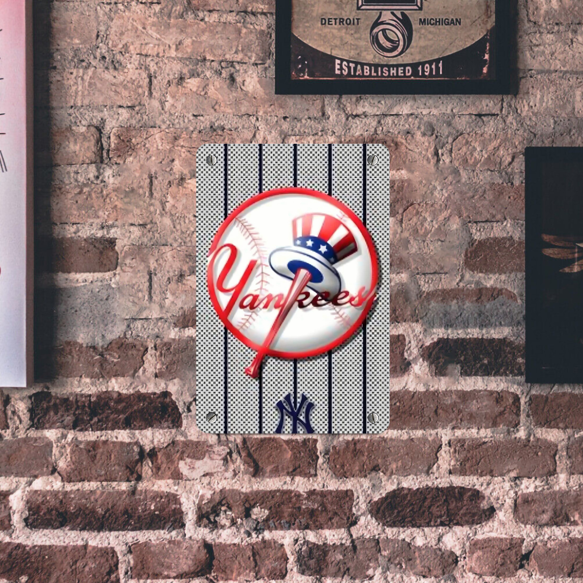New York Yankees 191 Metal Tin Sign 8x12inch - High-Quality Full-Print Decorative Wall Art, Durable Rust-Resistant Metal Plaque For Living Room, Bedroom, Kitchen, Office, Bar Décor