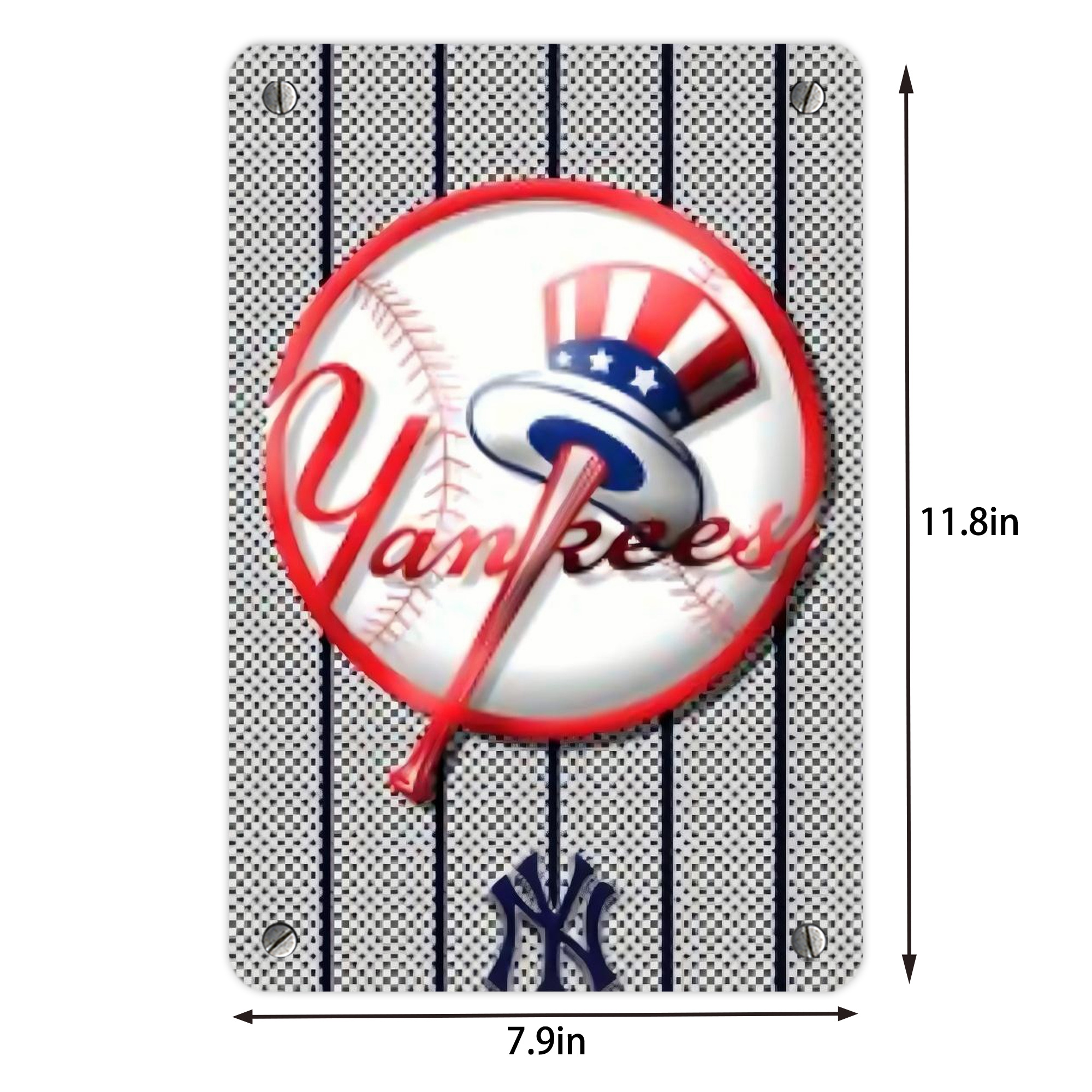 New York Yankees 191 Metal Tin Sign 8x12inch - High-Quality Full-Print Decorative Wall Art, Durable Rust-Resistant Metal Plaque For Living Room, Bedroom, Kitchen, Office, Bar Décor