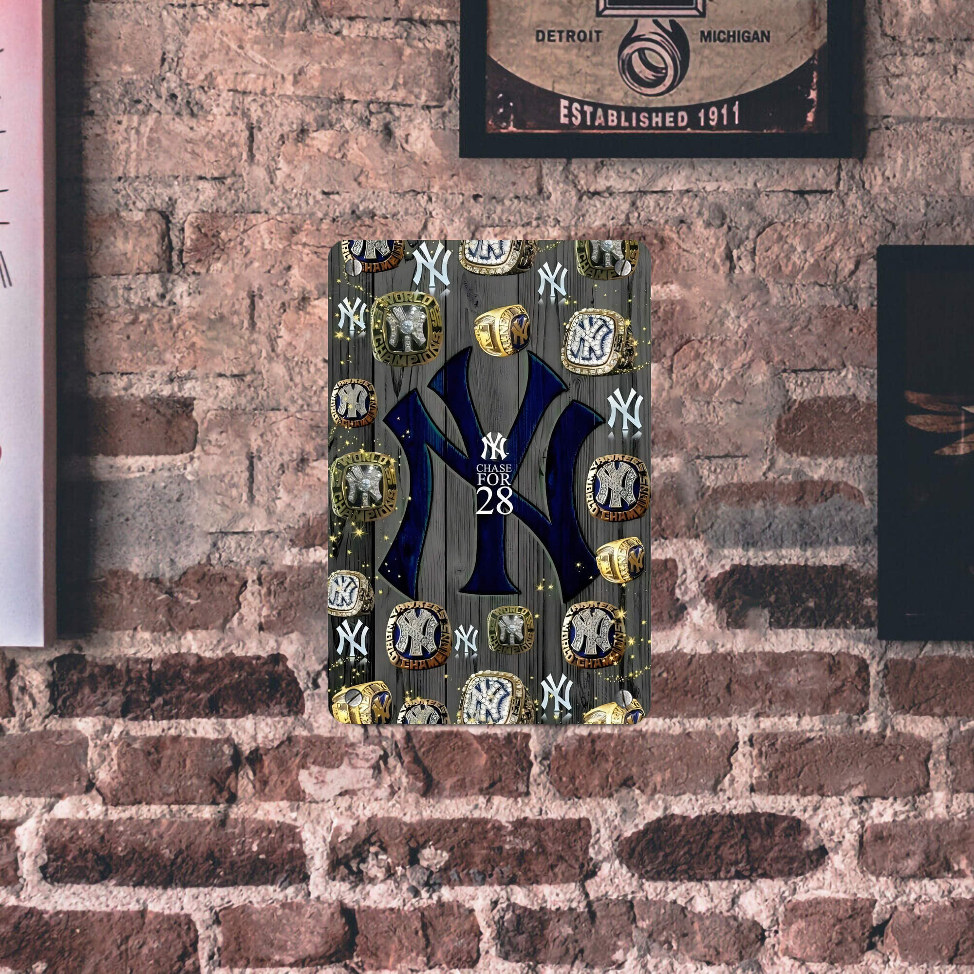 New York Yankees 209 Metal Tin Sign 8x12inch - High-Quality Full-Print Decorative Wall Art, Durable Rust-Resistant Metal Plaque For Living Room, Bedroom, Kitchen, Office, Bar Décor