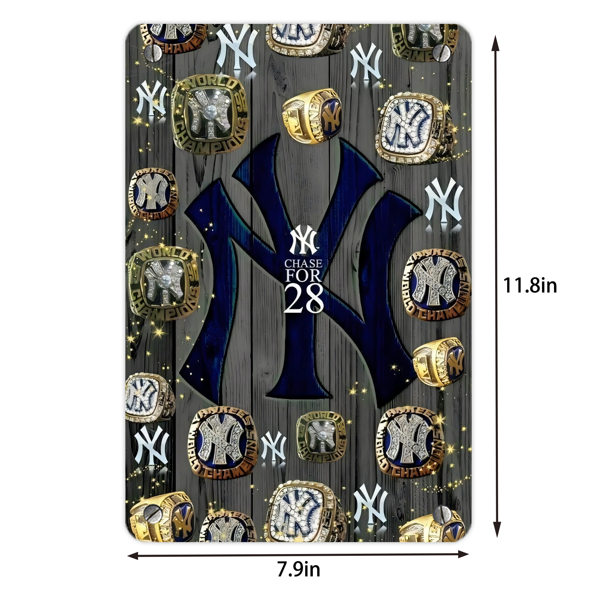 New York Yankees 209 Metal Tin Sign 8x12inch - High-Quality Full-Print Decorative Wall Art, Durable Rust-Resistant Metal Plaque For Living Room, Bedroom, Kitchen, Office, Bar Décor