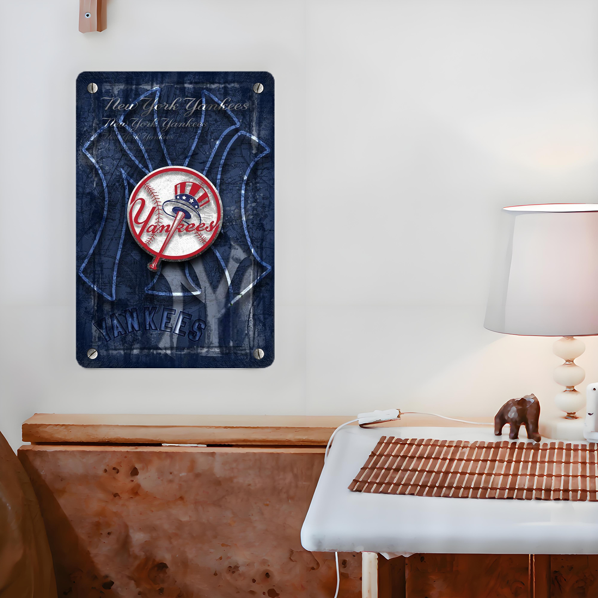 New York Yankees 190 Metal Tin Sign 8x12inch - High-Quality Full-Print Decorative Wall Art, Durable Rust-Resistant Metal Plaque For Living Room, Bedroom, Kitchen, Office, Bar Décor