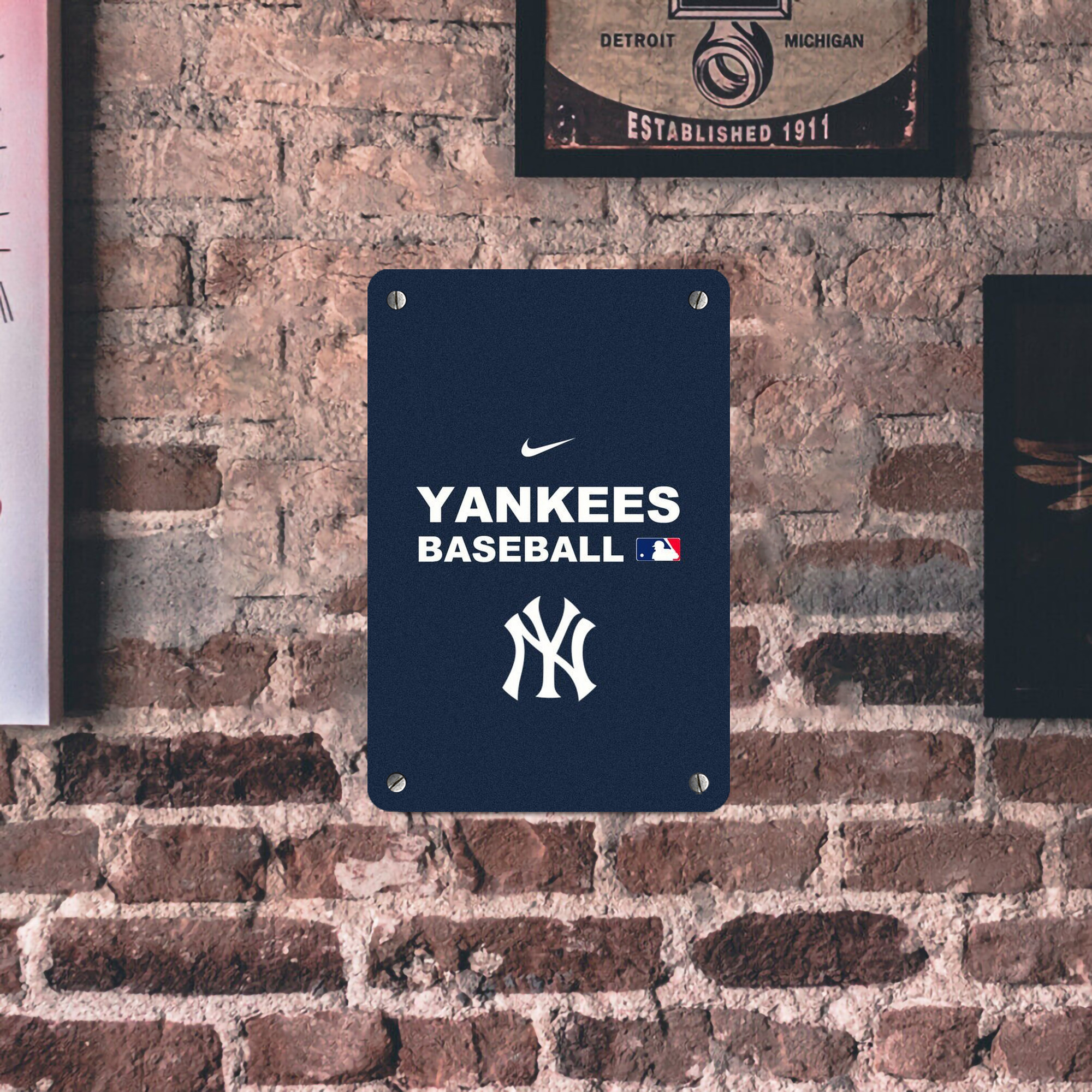 New York Yankees 214 Metal Tin Sign 8x12inch - High-Quality Full-Print Decorative Wall Art, Durable Rust-Resistant Metal Plaque For Living Room, Bedroom, Kitchen, Office, Bar Décor