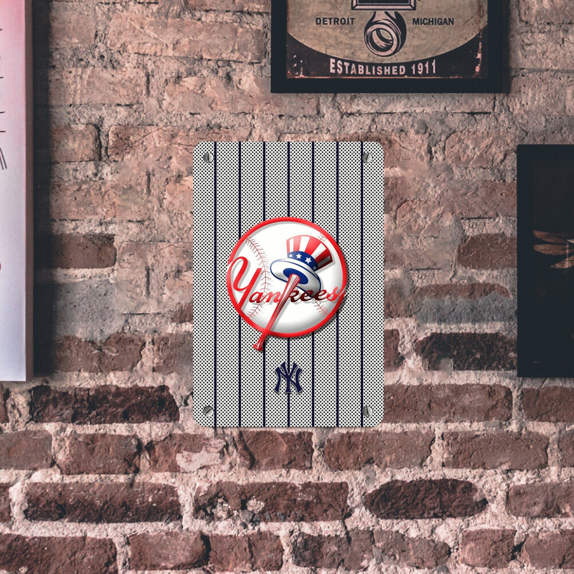 New York Yankees 197 Metal Tin Sign 8x12inch - High-Quality Full-Print Decorative Wall Art, Durable Rust-Resistant Metal Plaque For Living Room, Bedroom, Kitchen, Office, Bar Décor