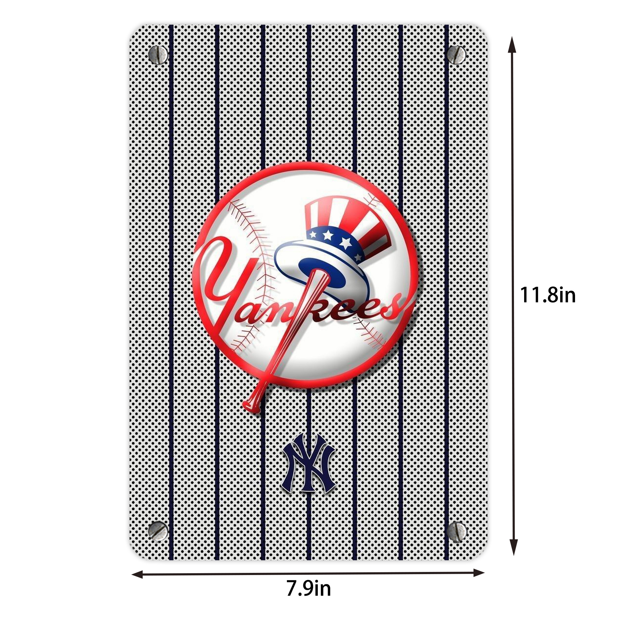 New York Yankees 197 Metal Tin Sign 8x12inch - High-Quality Full-Print Decorative Wall Art, Durable Rust-Resistant Metal Plaque For Living Room, Bedroom, Kitchen, Office, Bar Décor