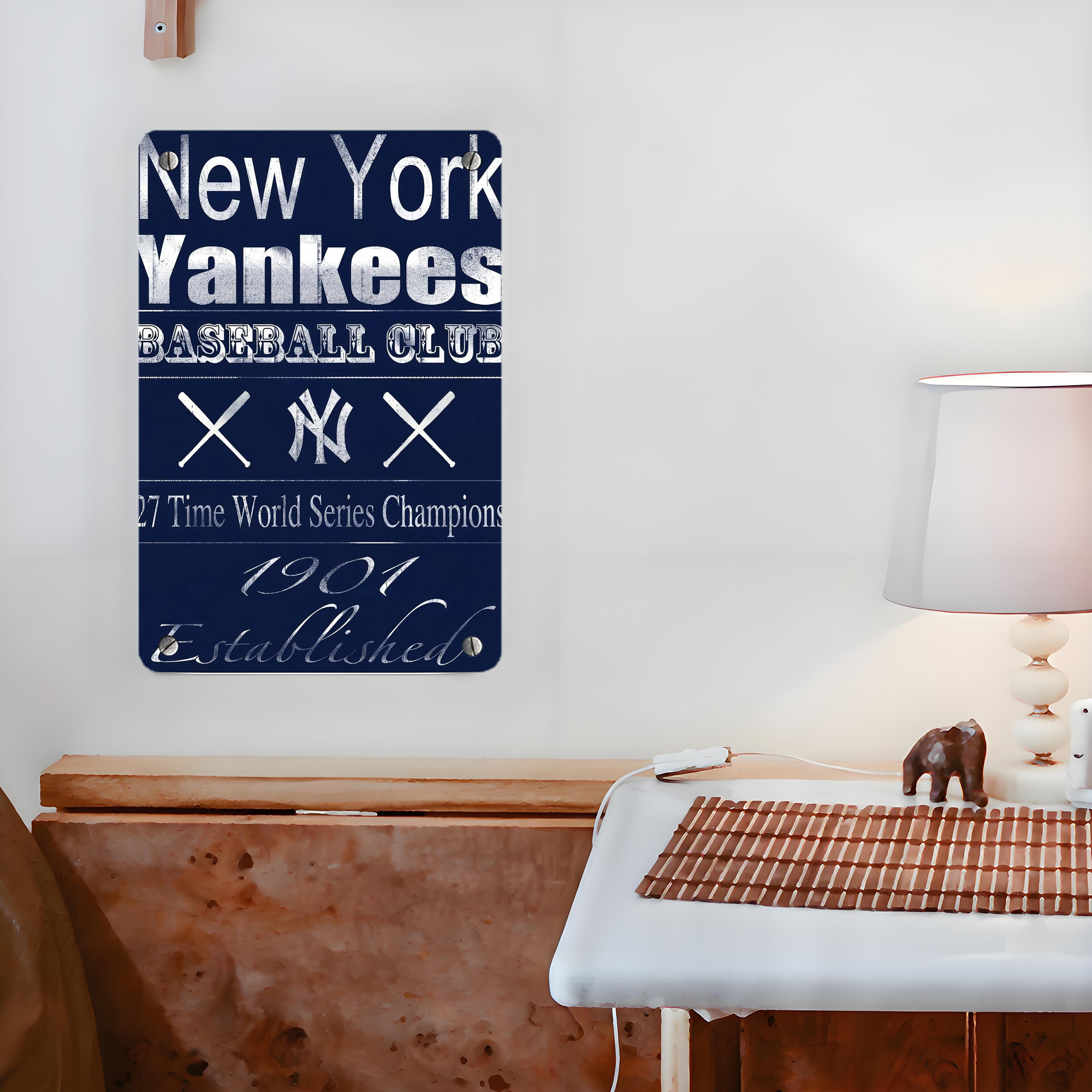 New York Yankees 205 Metal Tin Sign 8x12inch - High-Quality Full-Print Decorative Wall Art, Durable Rust-Resistant Metal Plaque For Living Room, Bedroom, Kitchen, Office, Bar Décor