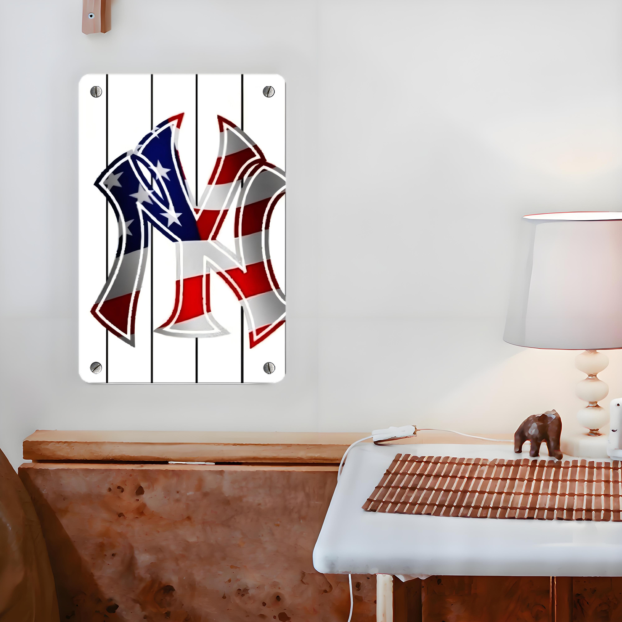 New York Yankees 195 Metal Tin Sign 8x12inch - High-Quality Full-Print Decorative Wall Art, Durable Rust-Resistant Metal Plaque For Living Room, Bedroom, Kitchen, Office, Bar Décor