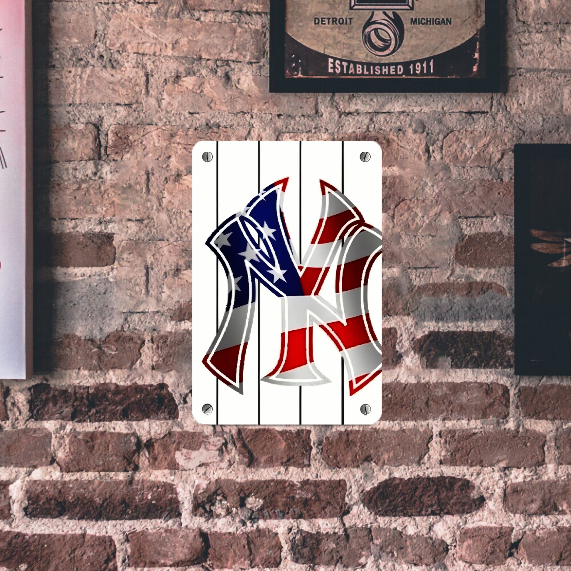 New York Yankees 195 Metal Tin Sign 8x12inch - High-Quality Full-Print Decorative Wall Art, Durable Rust-Resistant Metal Plaque For Living Room, Bedroom, Kitchen, Office, Bar Décor