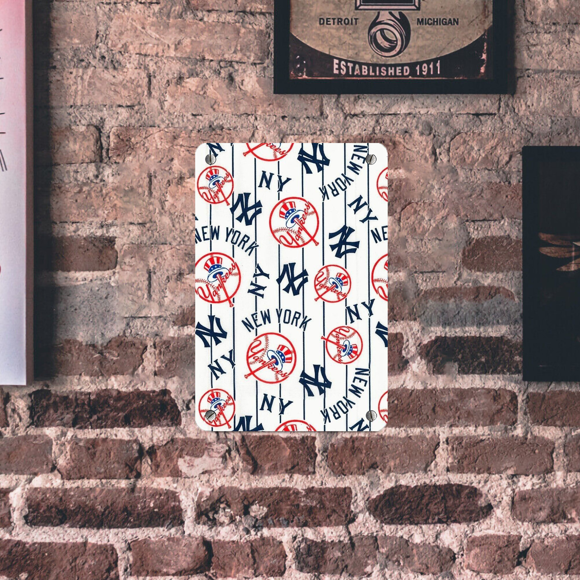 New York Yankees 219 Metal Tin Sign 8x12inch - High-Quality Full-Print Decorative Wall Art, Durable Rust-Resistant Metal Plaque For Living Room, Bedroom, Kitchen, Office, Bar Décor