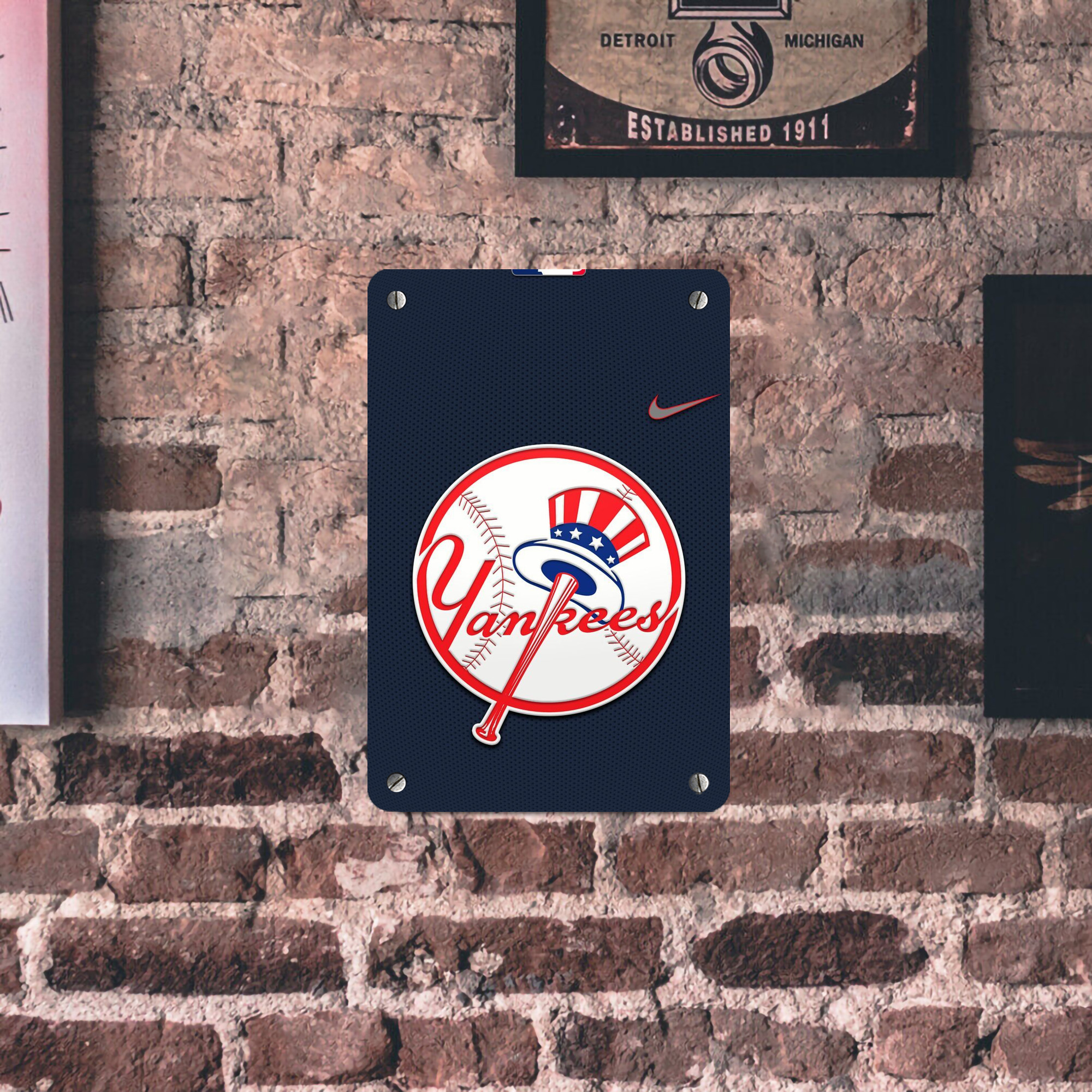 New York Yankees 208 Metal Tin Sign 8x12inch - High-Quality Full-Print Decorative Wall Art, Durable Rust-Resistant Metal Plaque For Living Room, Bedroom, Kitchen, Office, Bar Décor