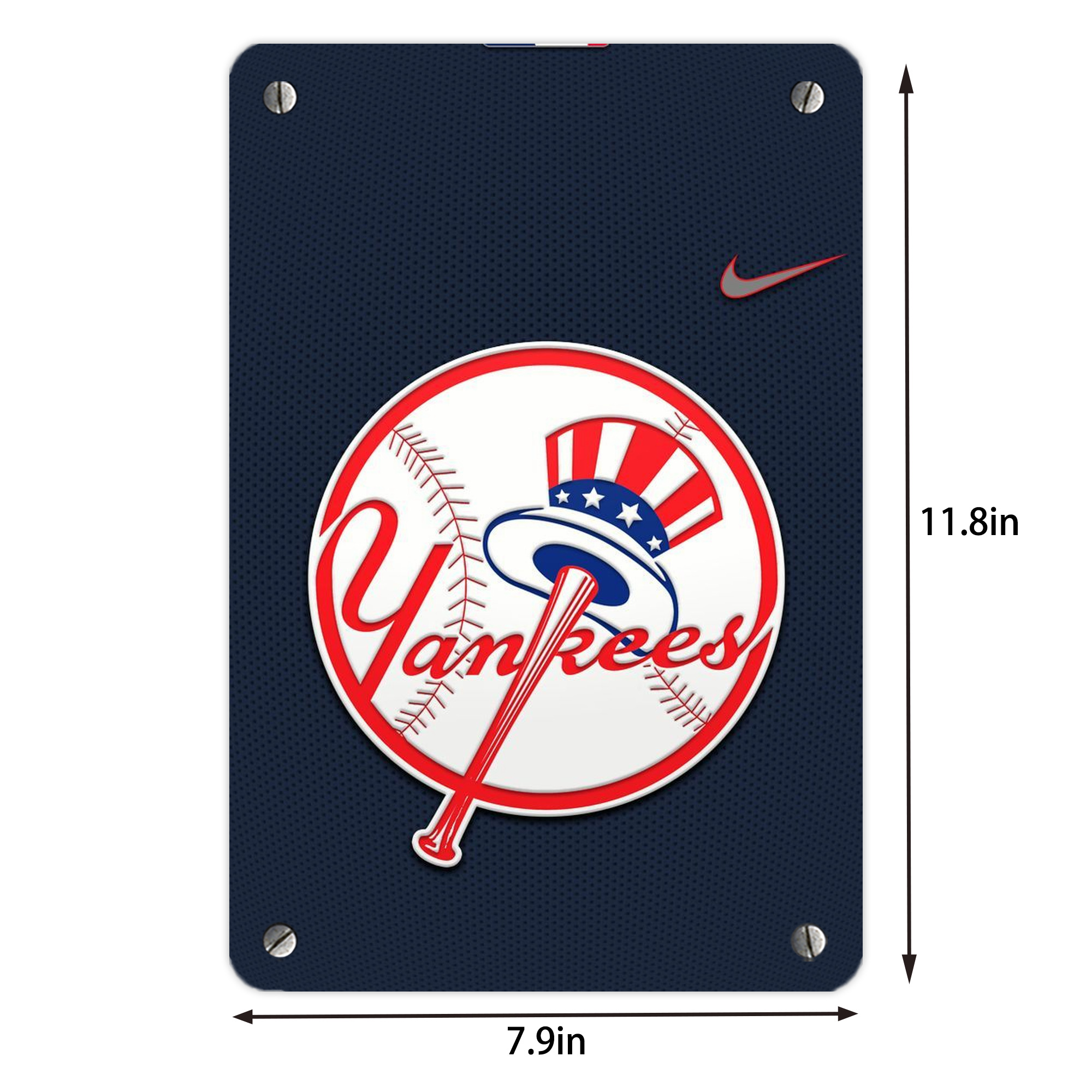 New York Yankees 208 Metal Tin Sign 8x12inch - High-Quality Full-Print Decorative Wall Art, Durable Rust-Resistant Metal Plaque For Living Room, Bedroom, Kitchen, Office, Bar Décor