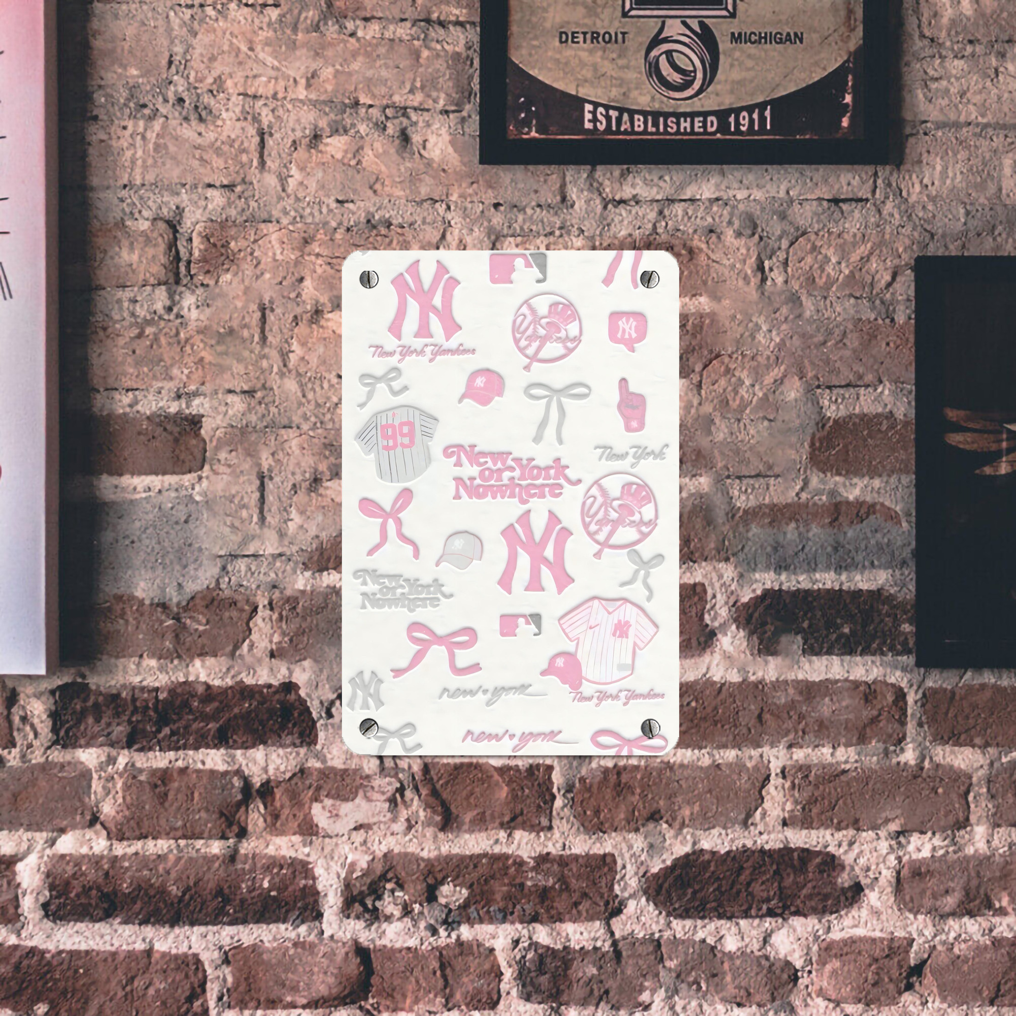 New York Yankees 206 Metal Tin Sign 8x12inch - High-Quality Full-Print Decorative Wall Art, Durable Rust-Resistant Metal Plaque For Living Room, Bedroom, Kitchen, Office, Bar Décor