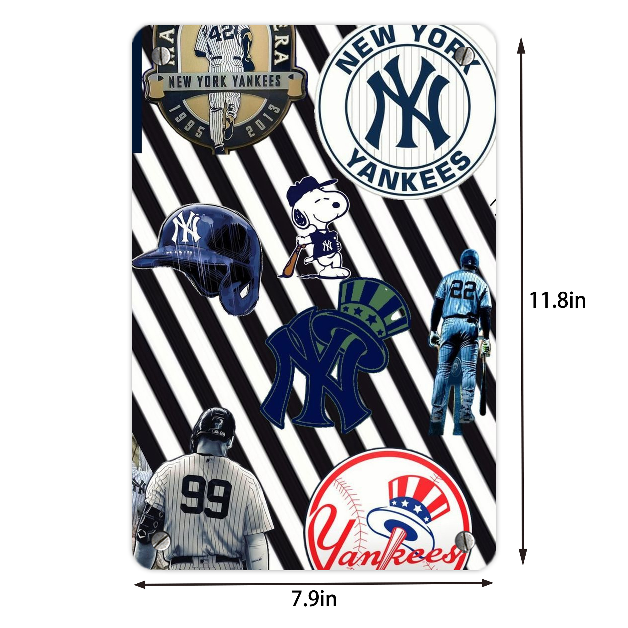 New York Yankees 231 Metal Tin Sign 8x12inch - High-Quality Full-Print Decorative Wall Art, Durable Rust-Resistant Metal Plaque For Living Room, Bedroom, Kitchen, Office, Bar Décor