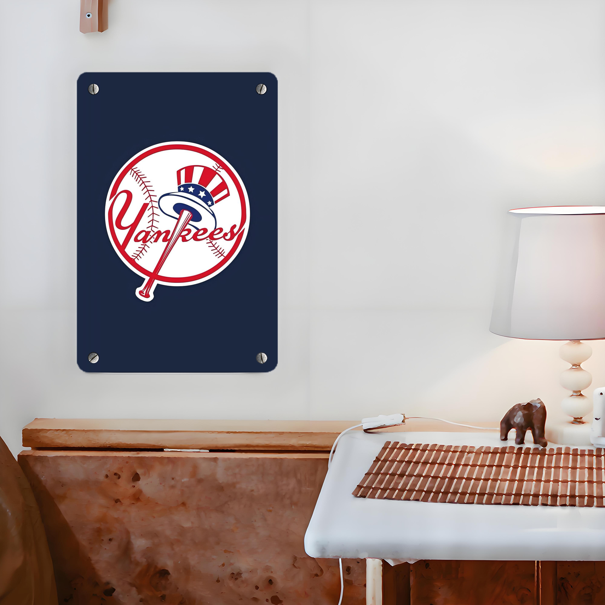 New York Yankees 216 Metal Tin Sign 8x12inch - High-Quality Full-Print Decorative Wall Art, Durable Rust-Resistant Metal Plaque For Living Room, Bedroom, Kitchen, Office, Bar Décor