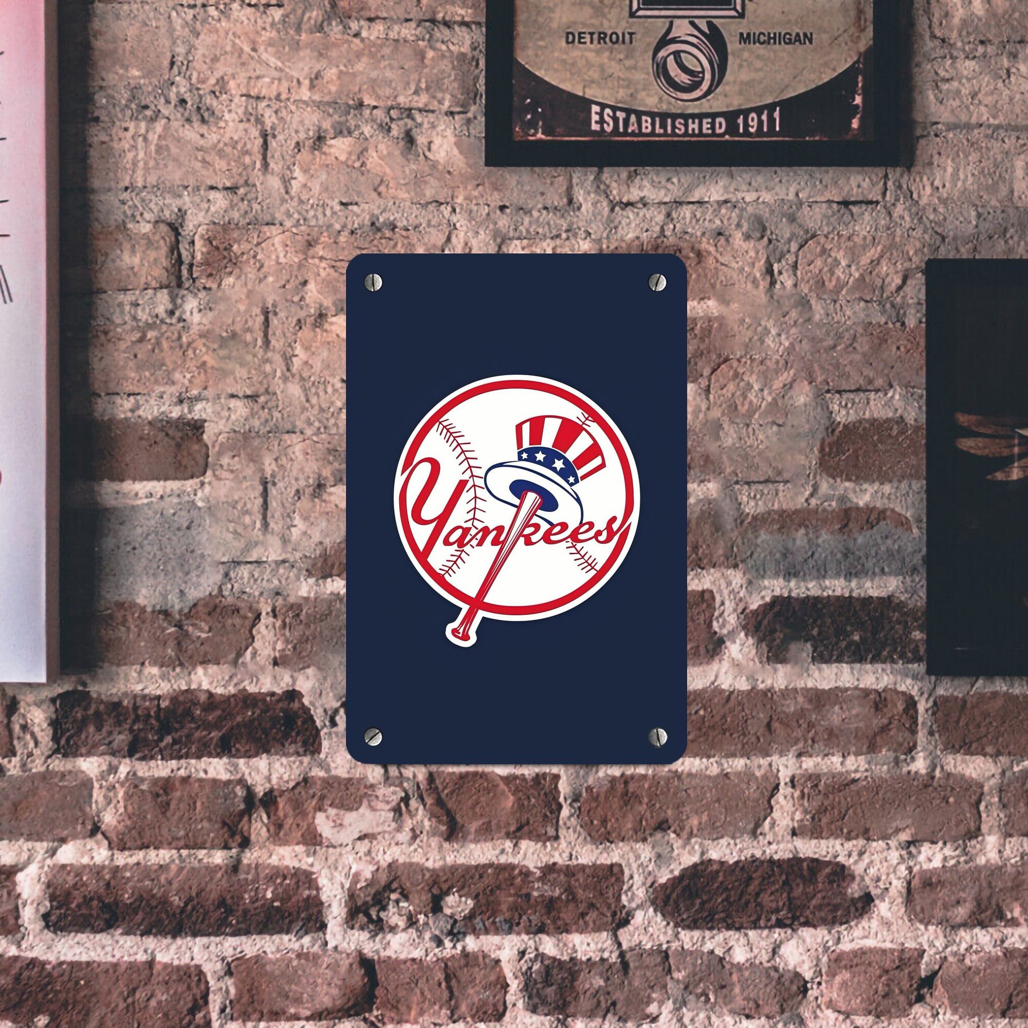 New York Yankees 216 Metal Tin Sign 8x12inch - High-Quality Full-Print Decorative Wall Art, Durable Rust-Resistant Metal Plaque For Living Room, Bedroom, Kitchen, Office, Bar Décor